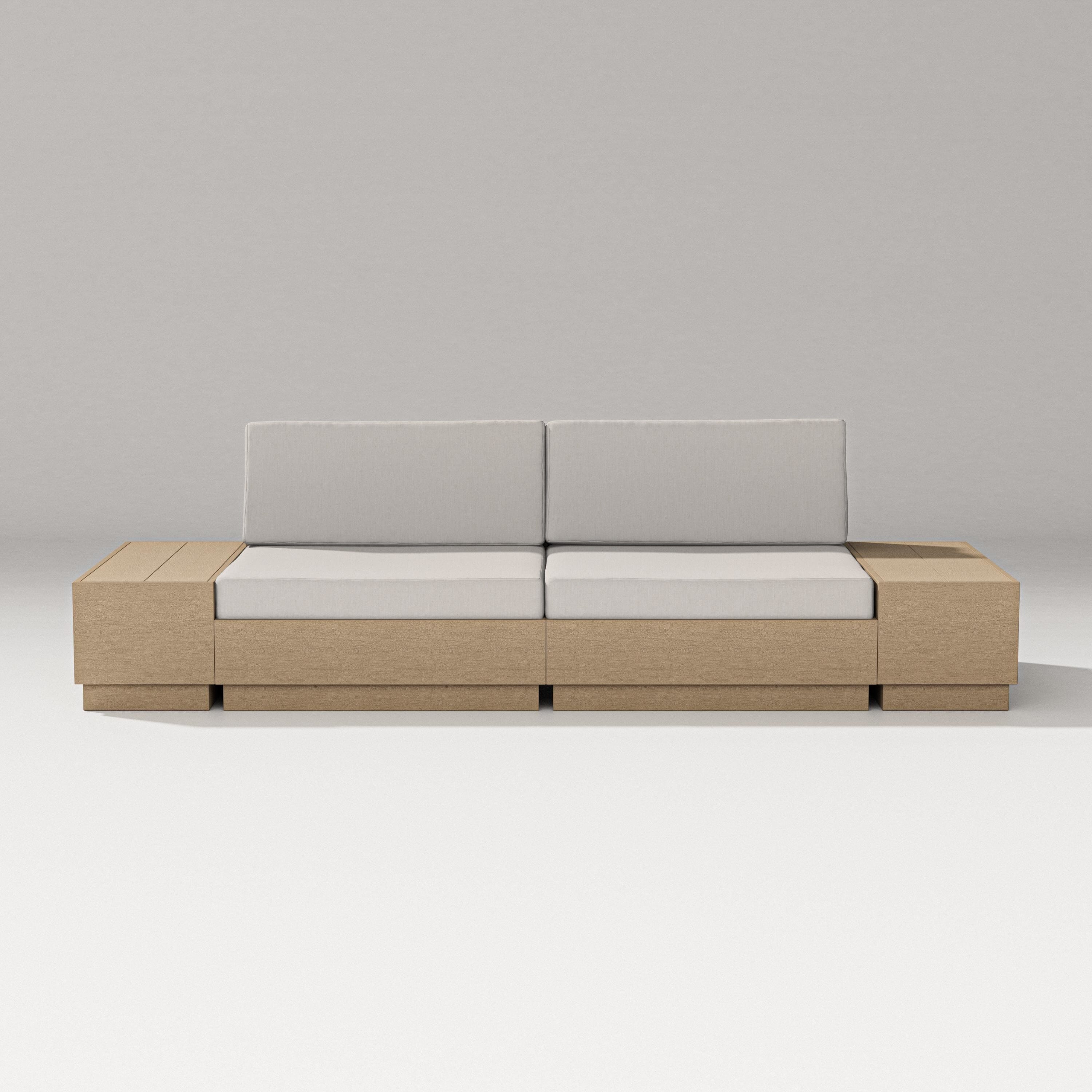 PW Designer Series Elevate 4-Piece Loveseat Sectional in Vintage Sahara / Cast Ash