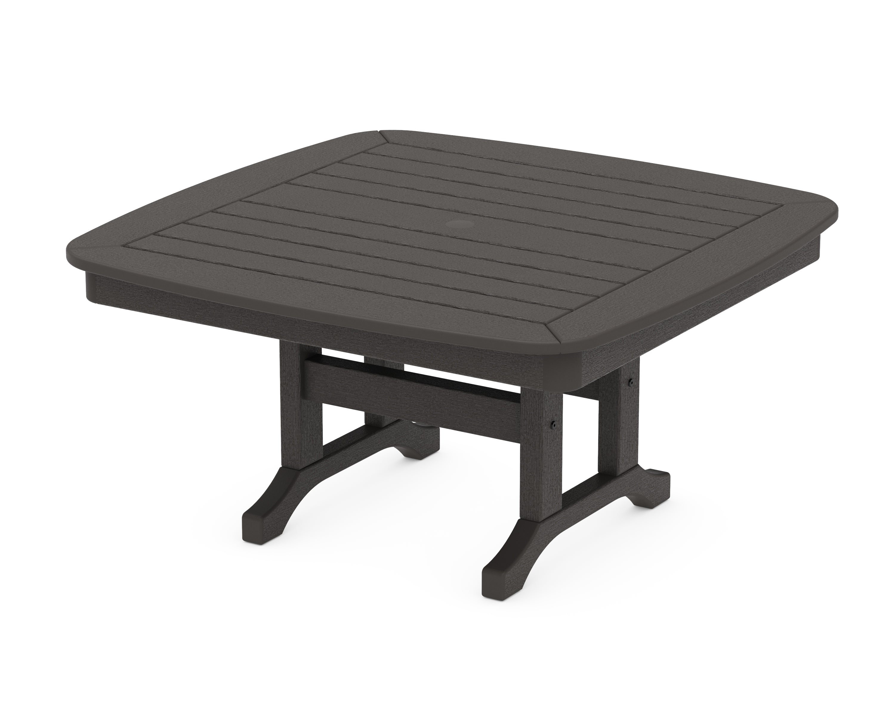 POLYWOOD Nautical 37" Conversation Table in Vintage Coffee
