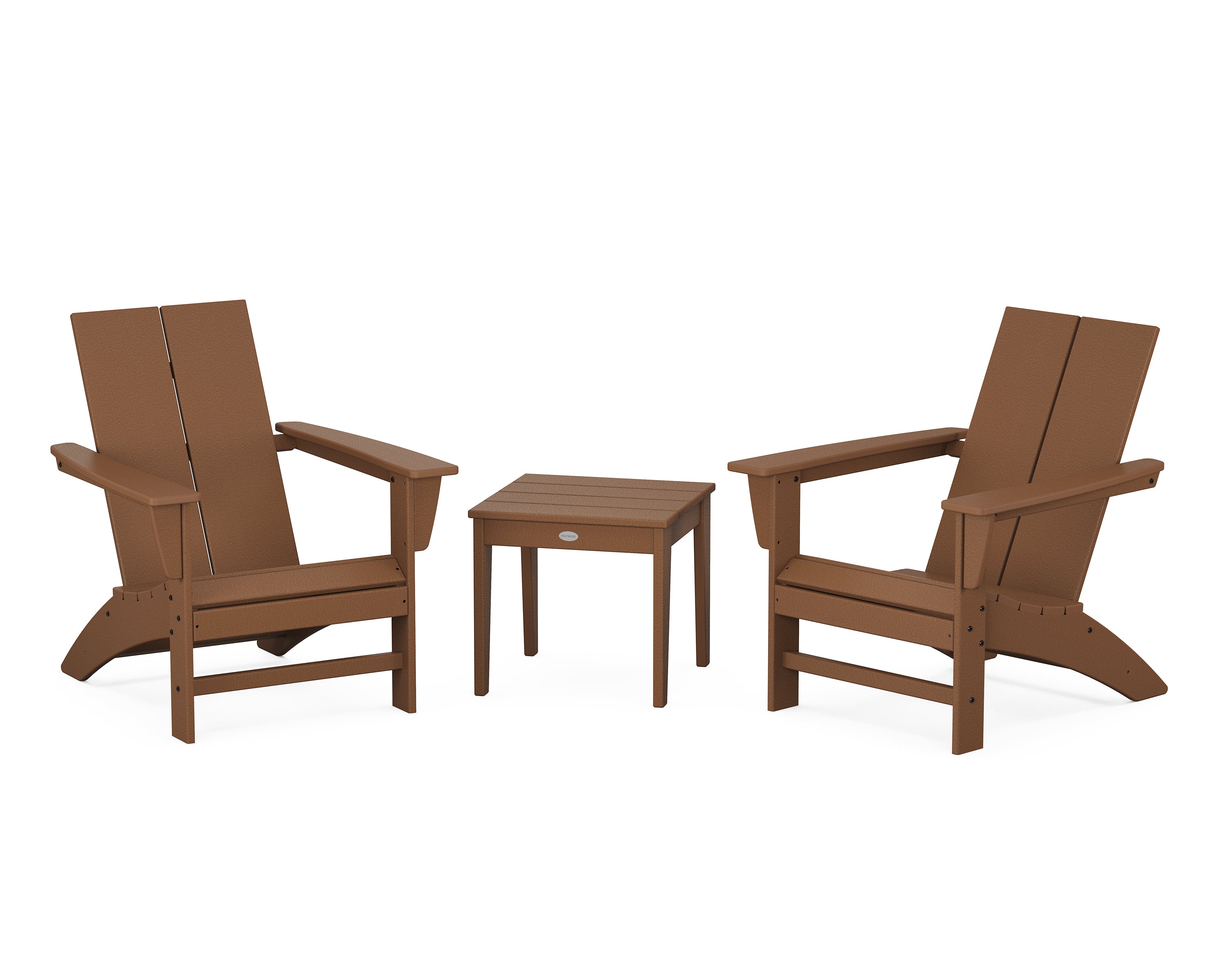 Country Living Cottage Modern Adirondack Chair 3-Piece Set in Teak