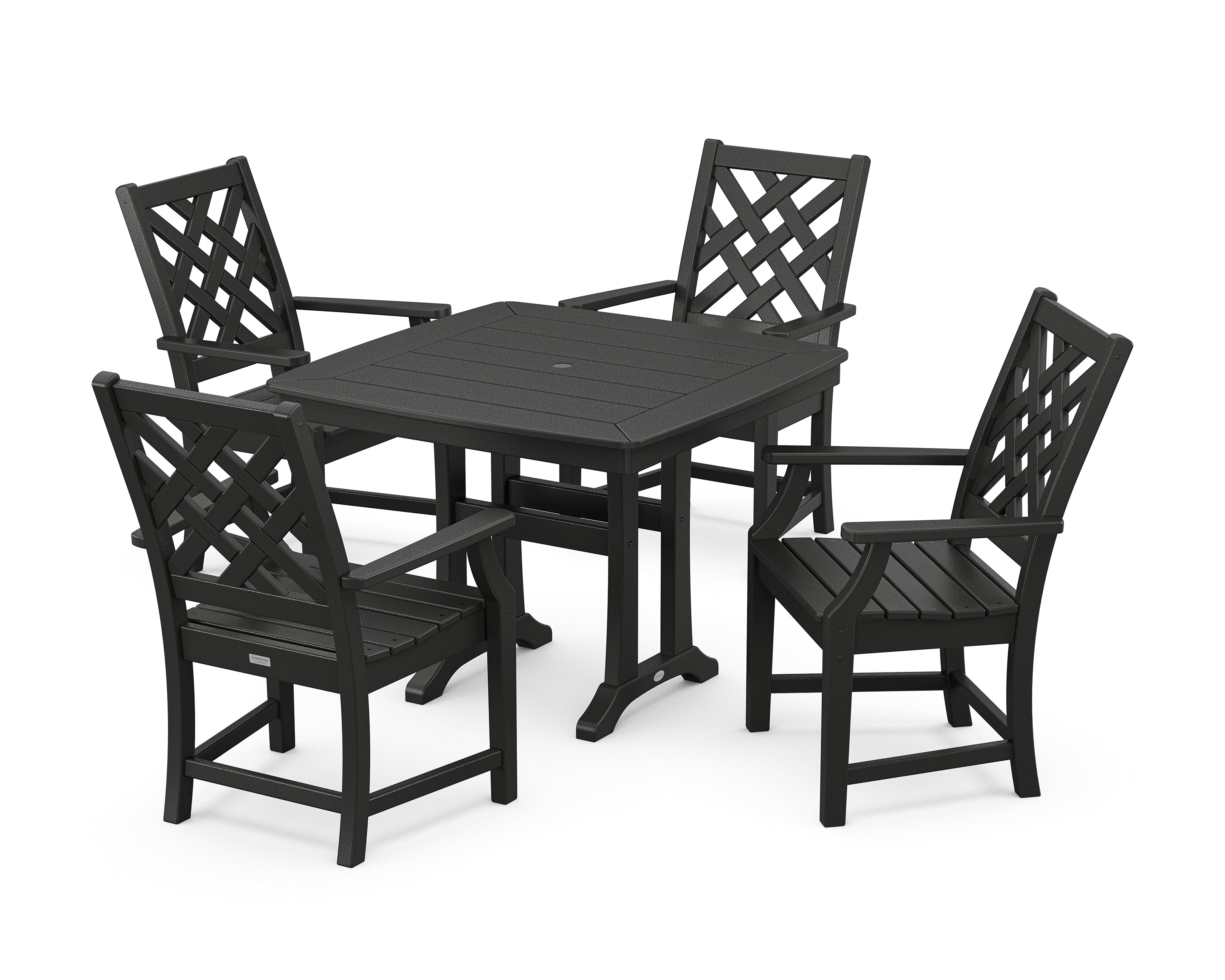 Country Living Wovendale 5-Piece Dining Set with Trestle Legs in Black