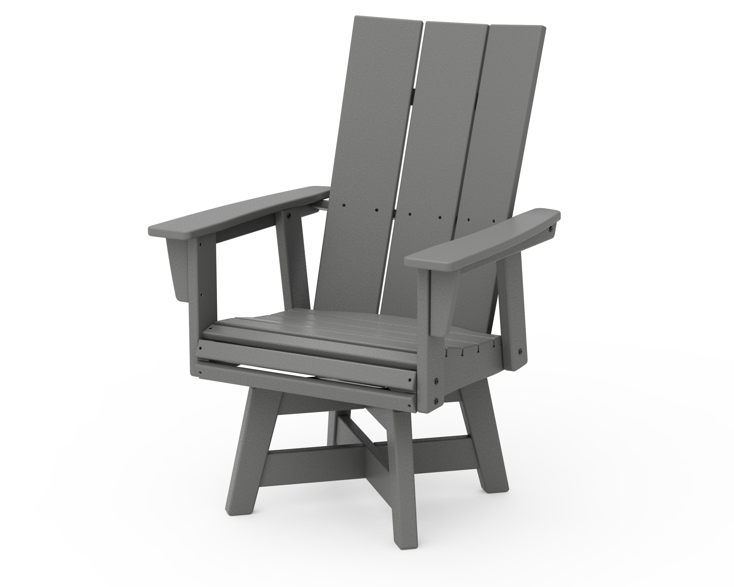 POLYWOOD Modern Curveback Adirondack Swivel Dining Chair in Slate Grey