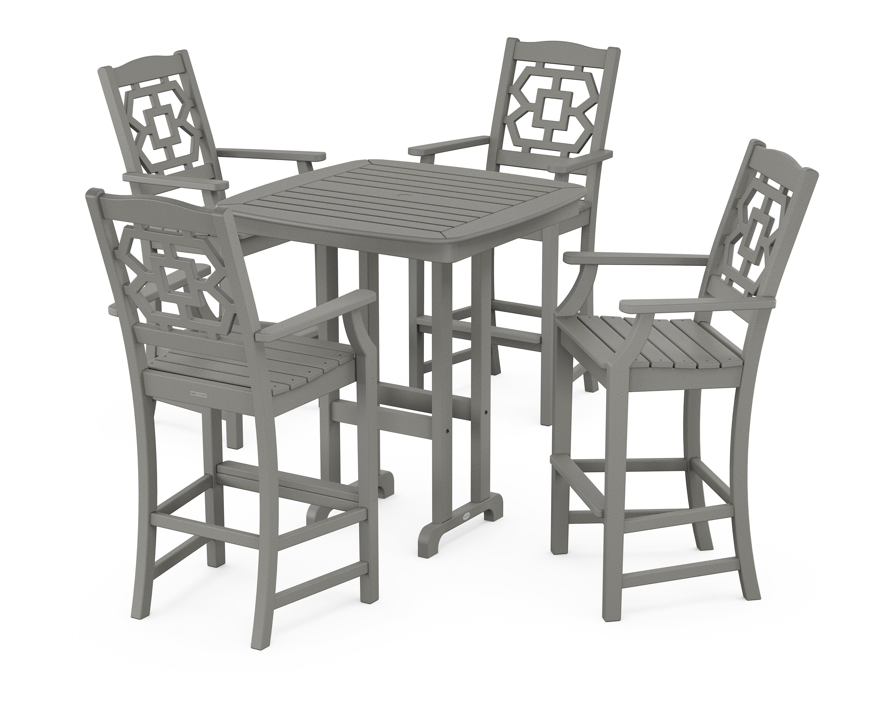 Martha Stewart by POLYWOOD® Chinoiserie 5-Piece Bar Set in Slate Grey