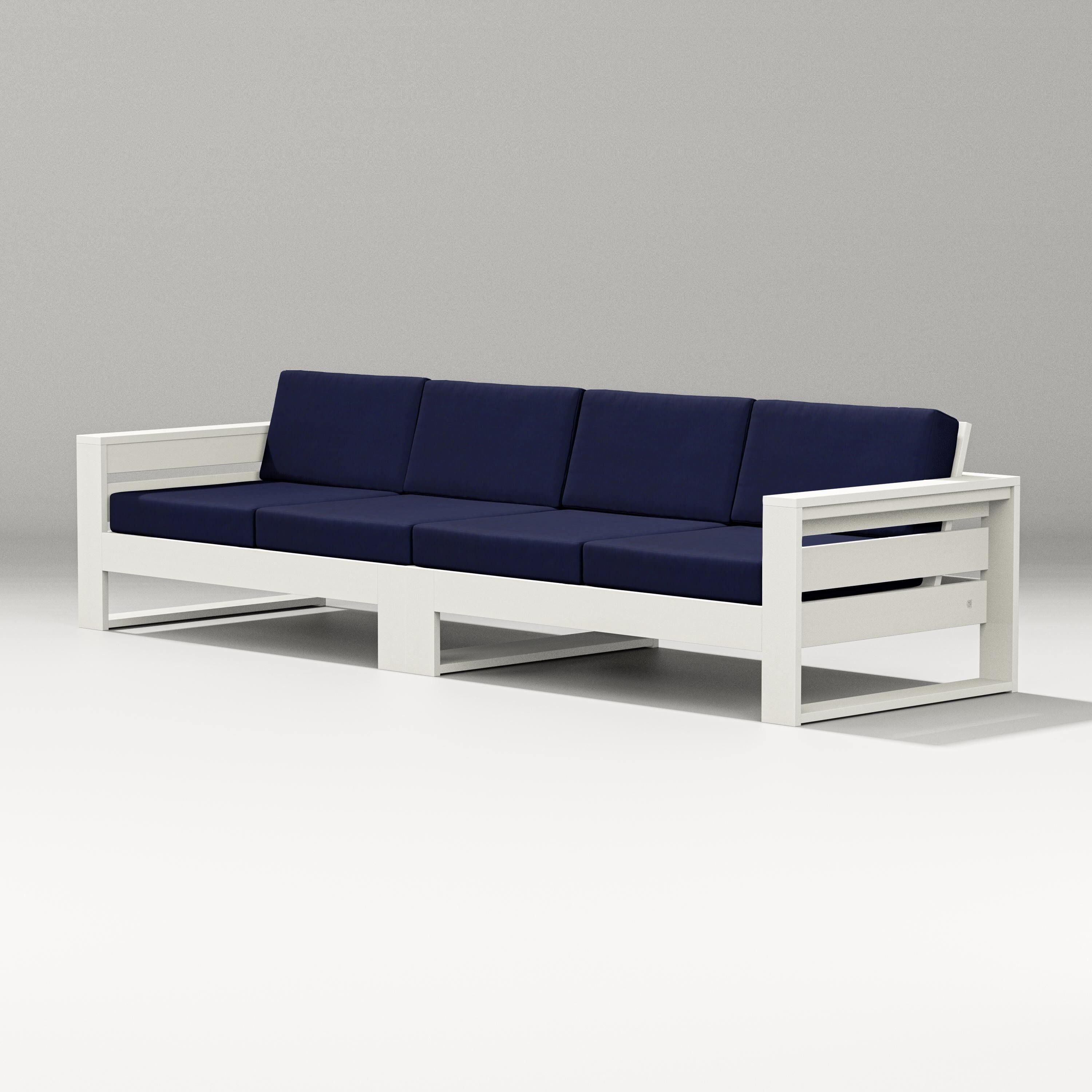 PW Designer Series Latitude Straight Sectional in Vintage White / Navy