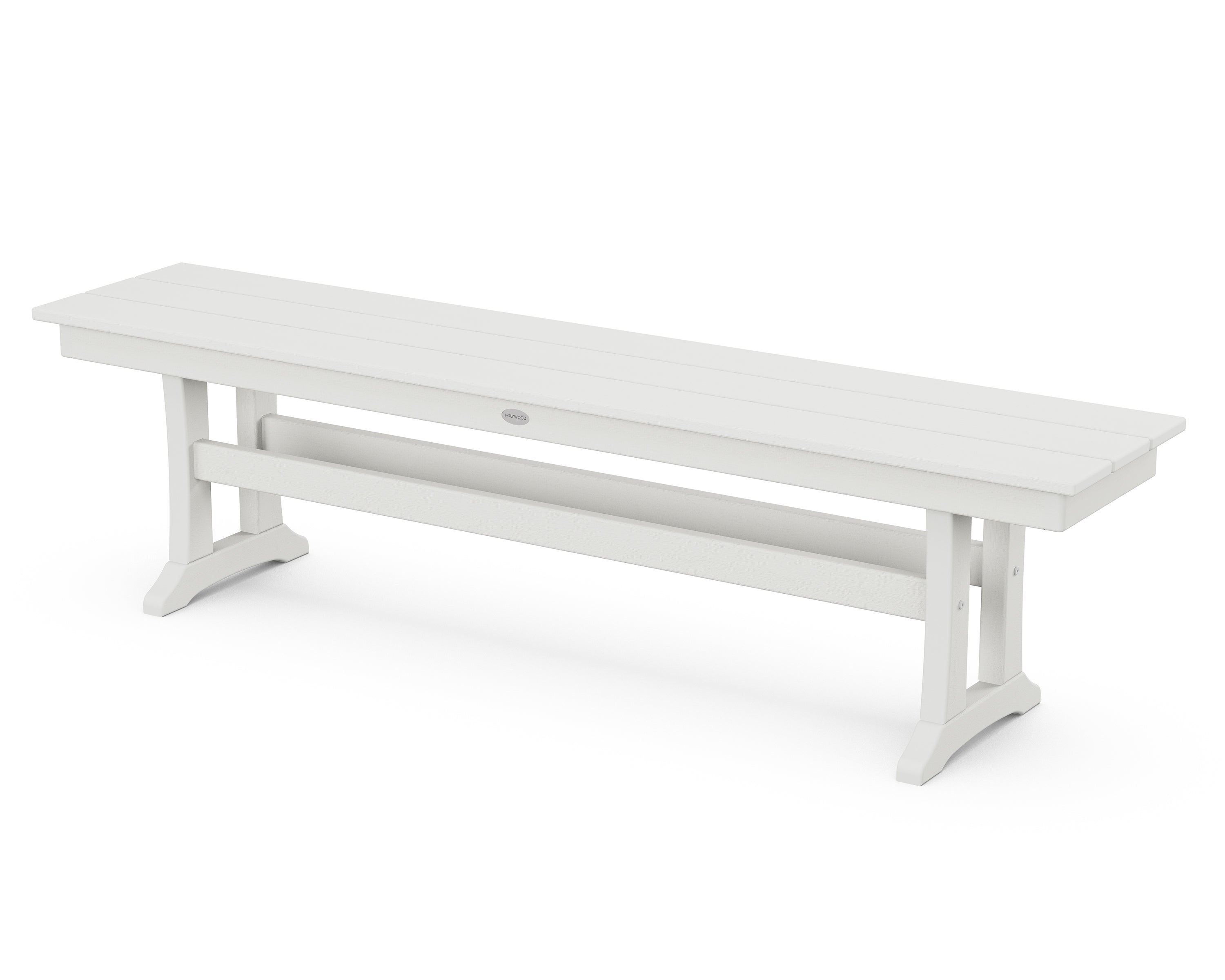 POLYWOOD® Farmhouse Trestle 65" Bench in Vintage White