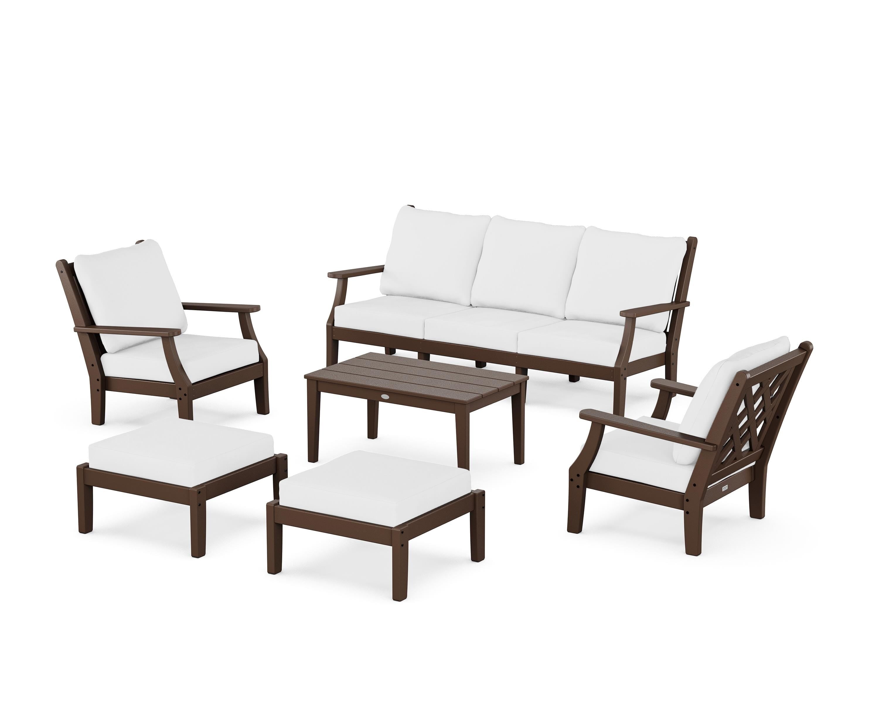 Country Living Wovendale 6-Piece Lounge Sofa Set in Mahogany / Natural