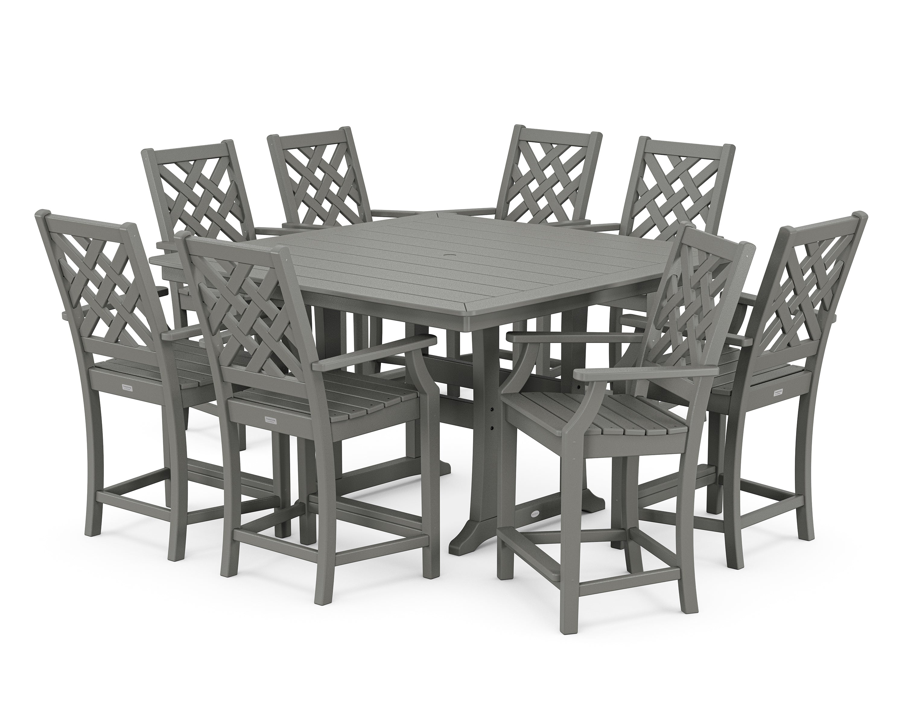 Country Living Wovendale 9-Piece Square Counter Set with Trestle Legs in Slate Grey