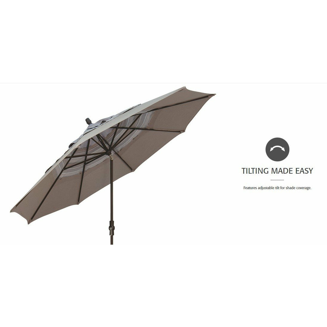 TREASURE GARDEN Market Aluminum 11' Octagon Collar Tilt Crank Lift Umbrella