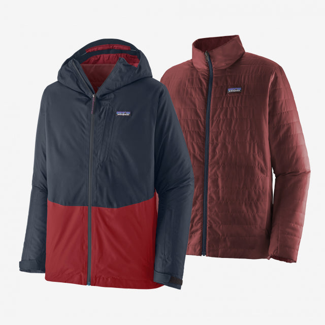 Patagonia Men's 3-in-1 Powder Town Jacket - Ski & Snowboard Jackets - Obsidian Plum - 31695 - XXL