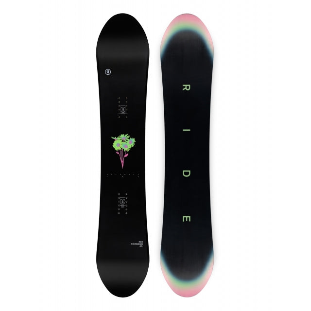 The Saturday is a twin shape that is at home anywhere on the mountain. The standard camber profile provides camber between your bindings for snap and control and rocker at the tip and tail for catch-free riding and float.