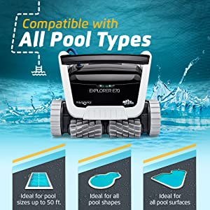 Ships Next Day New Dolphin Explorer E70 Robotic Pool Cleaner w/ Caddy