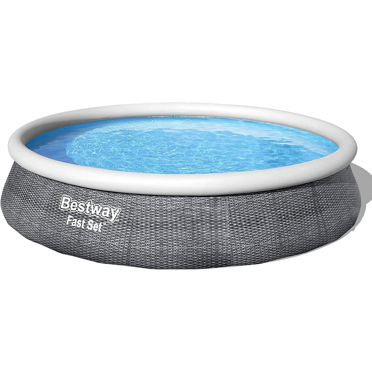 13ft x 33in Bestway 57375E Fast Round Inflatable Pool | Rattan Print Above Ground Pool