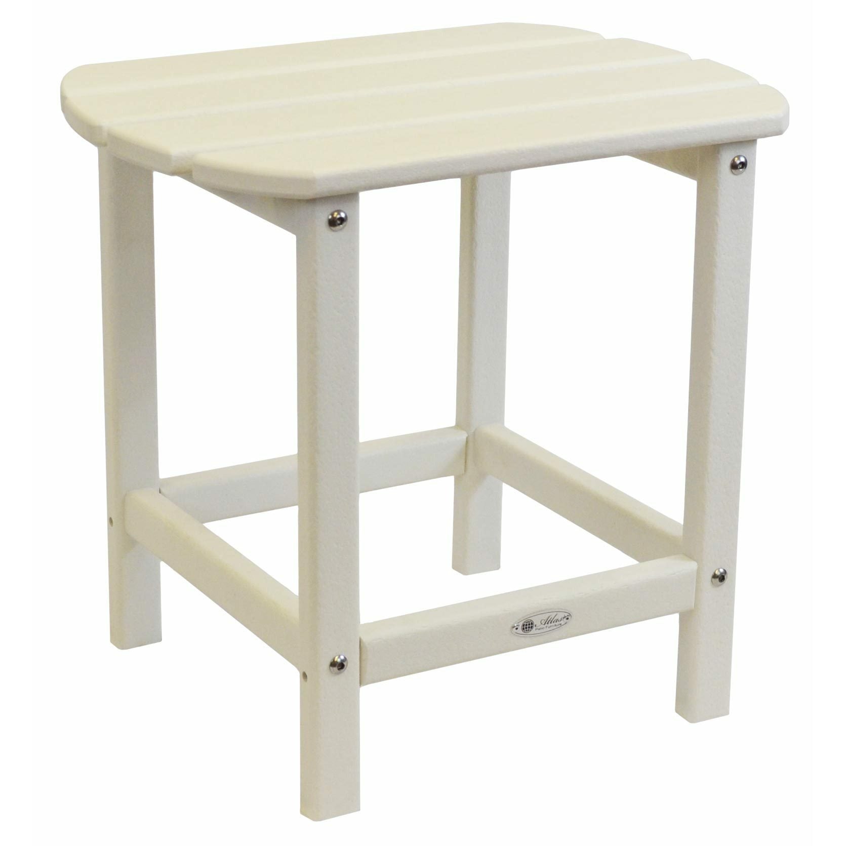 Beach Haven Poly End Table - End Table - Color: White - Atlas Patio Furniture - Pelican Shops Ski, Pool & Patio