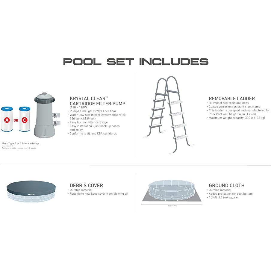 Intex Prism Frame Pool 15x48 - Pelican Shops