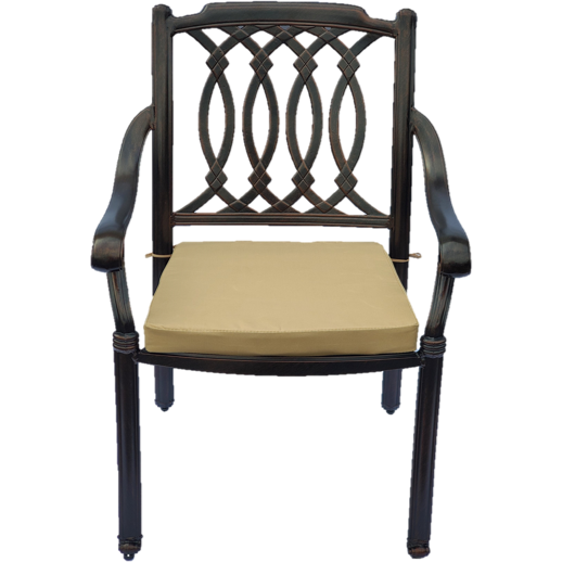 The Melody Metal Patio Dining Chair With Cushion IN STOCK