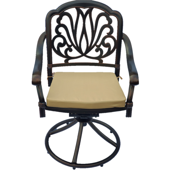 The Harmony Swivel Metal Patio Dining Chair With Cushion IN STOCK