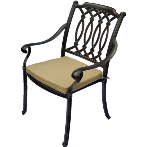 The Melody Metal Patio Dining Chair With Cushion IN STOCK
