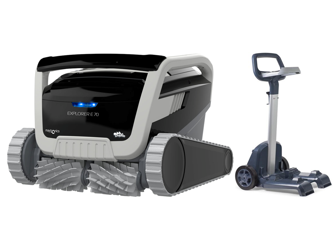 Ships Next Day New Dolphin  Explorer E70 Robotic Pool Cleaner w/ Caddy