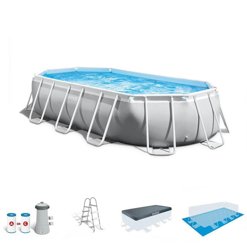 Intex 16.5ft x 9ft 48in Prism Frame Oval Above Ground Swimming Pool - Pelican Shops
