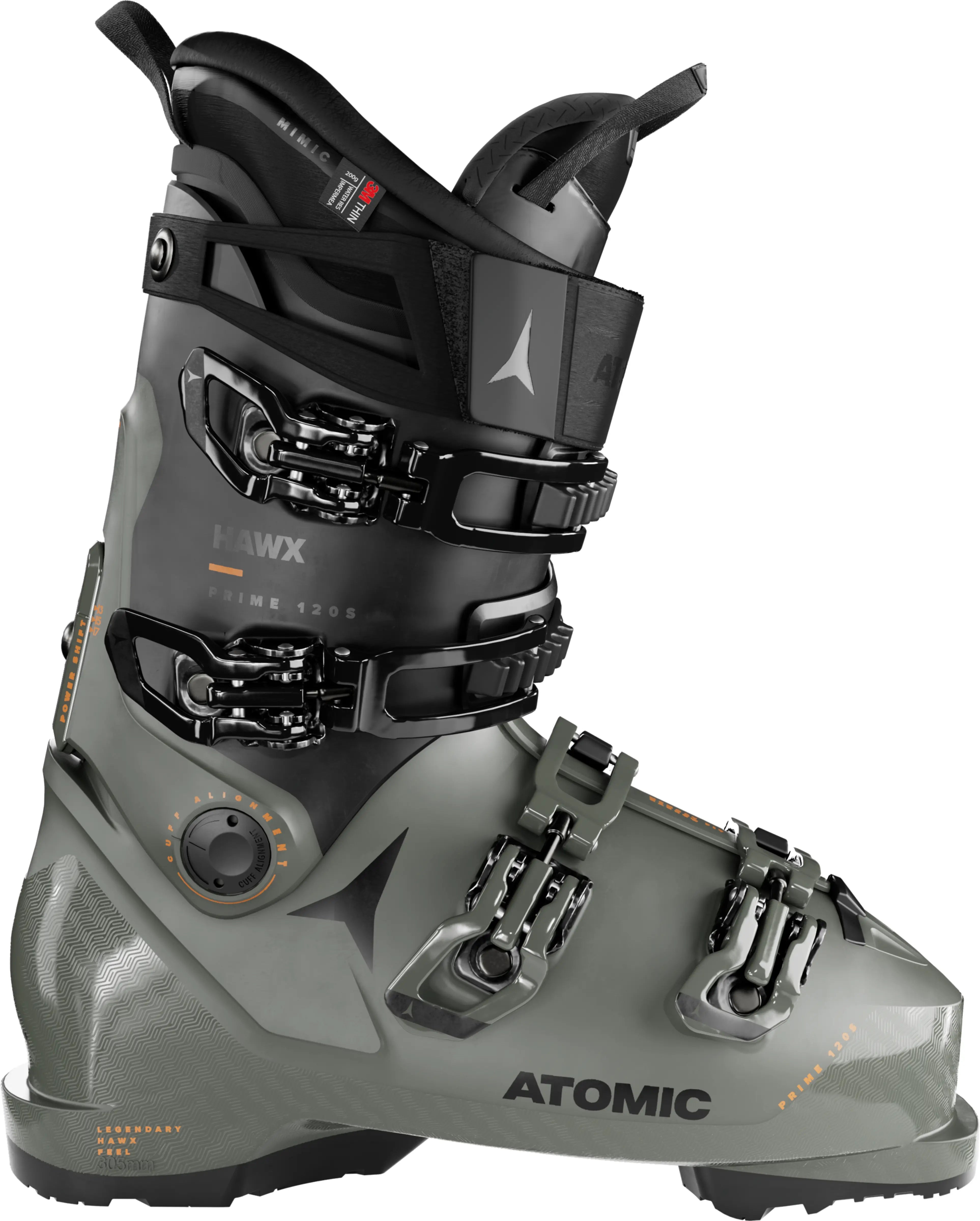 The all-mountain Atomic Hawx Prime 120 S GW is a high-performance, medium-fit ski boot with a strong flex and unrivaled comfort.