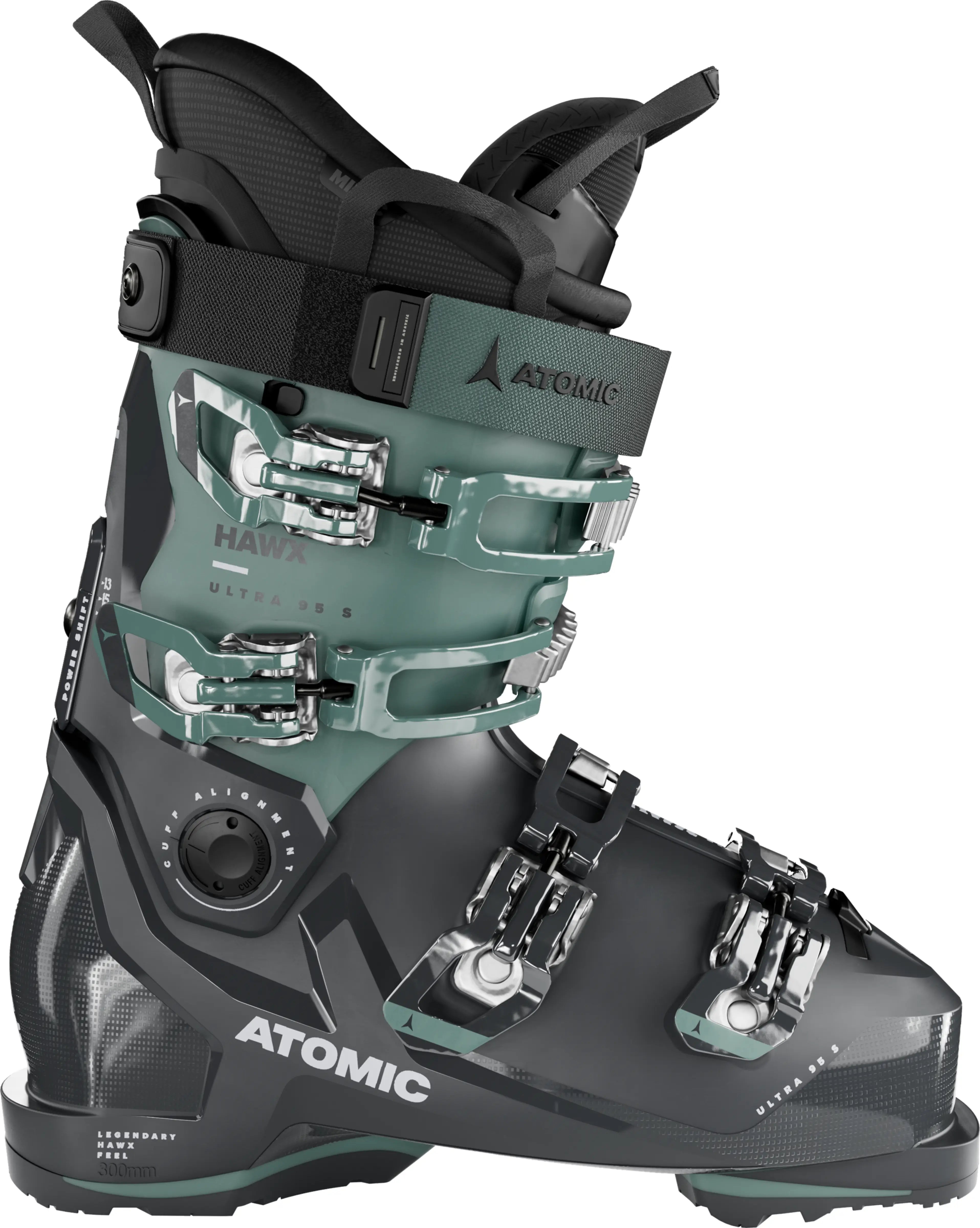 The Atomic Hawx Ultra 95 S W GW is a strong all-mountain ski boot with a medium flex and narrow fit – perfect for female skiers with a medium build.