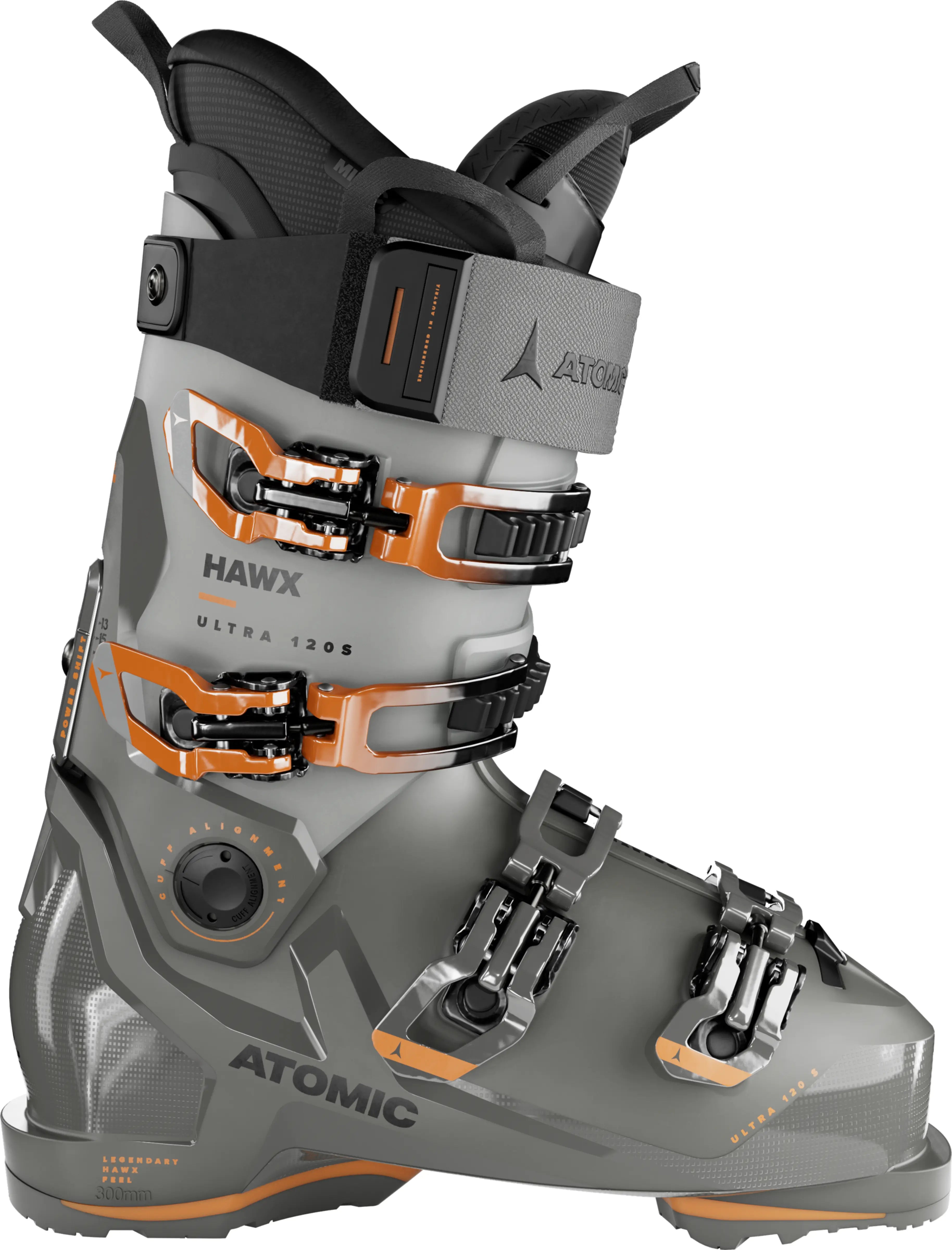 The Atomic Hawx Ultra 120 S GW is a super comfortable and strong all-mountain ski boot with a medium flex and narrow fit.