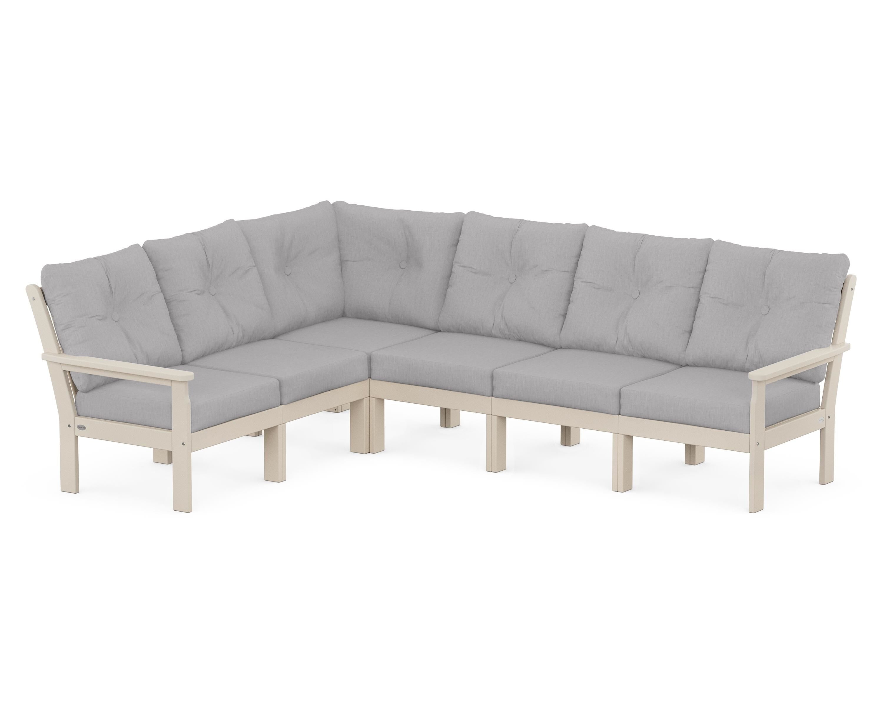 POLYWOOD Vineyard 6-Piece Sectional in Sand / Granite