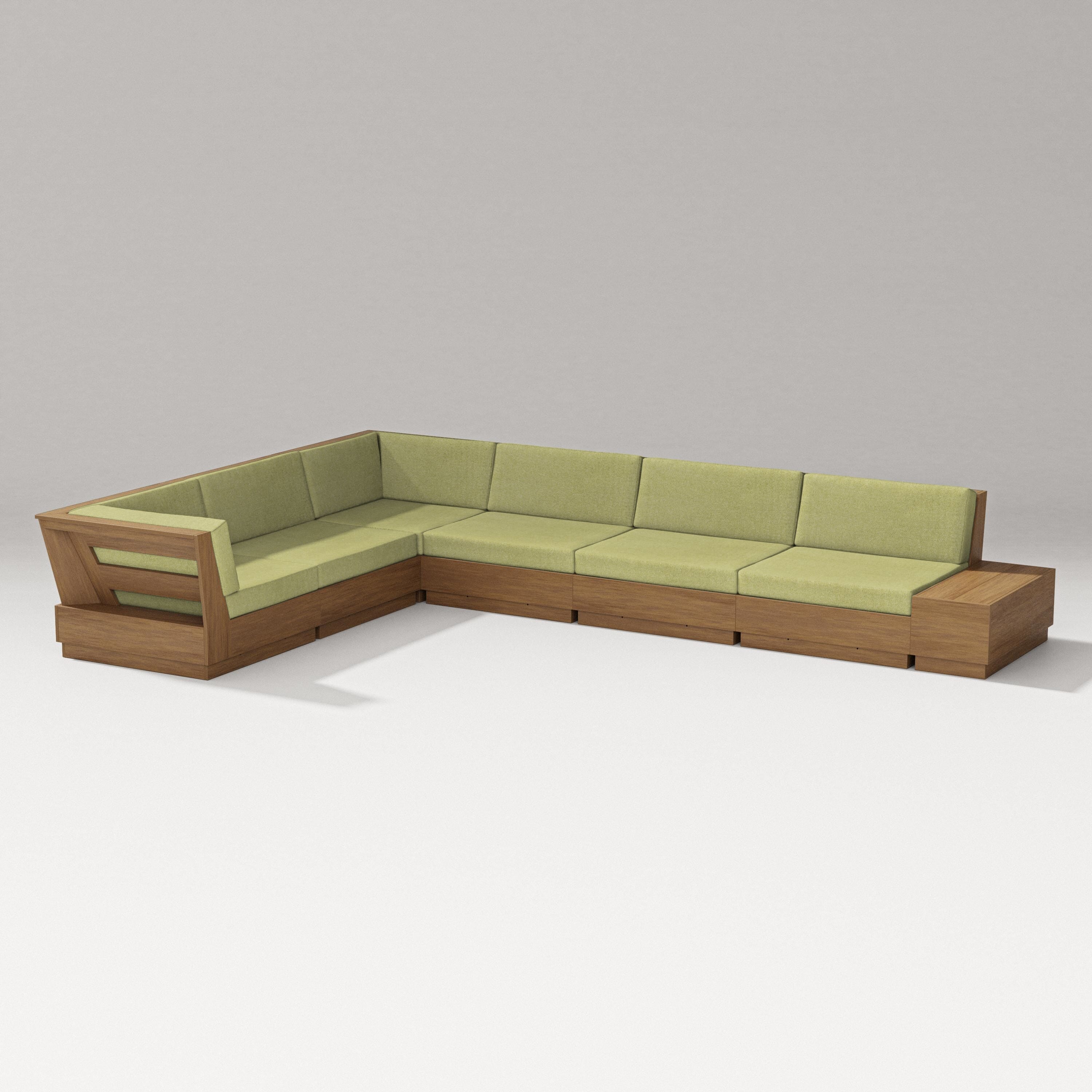 PW Designer Series Elevate 7-Piece Corner Sectional in Natural / Chartreuse Boucle