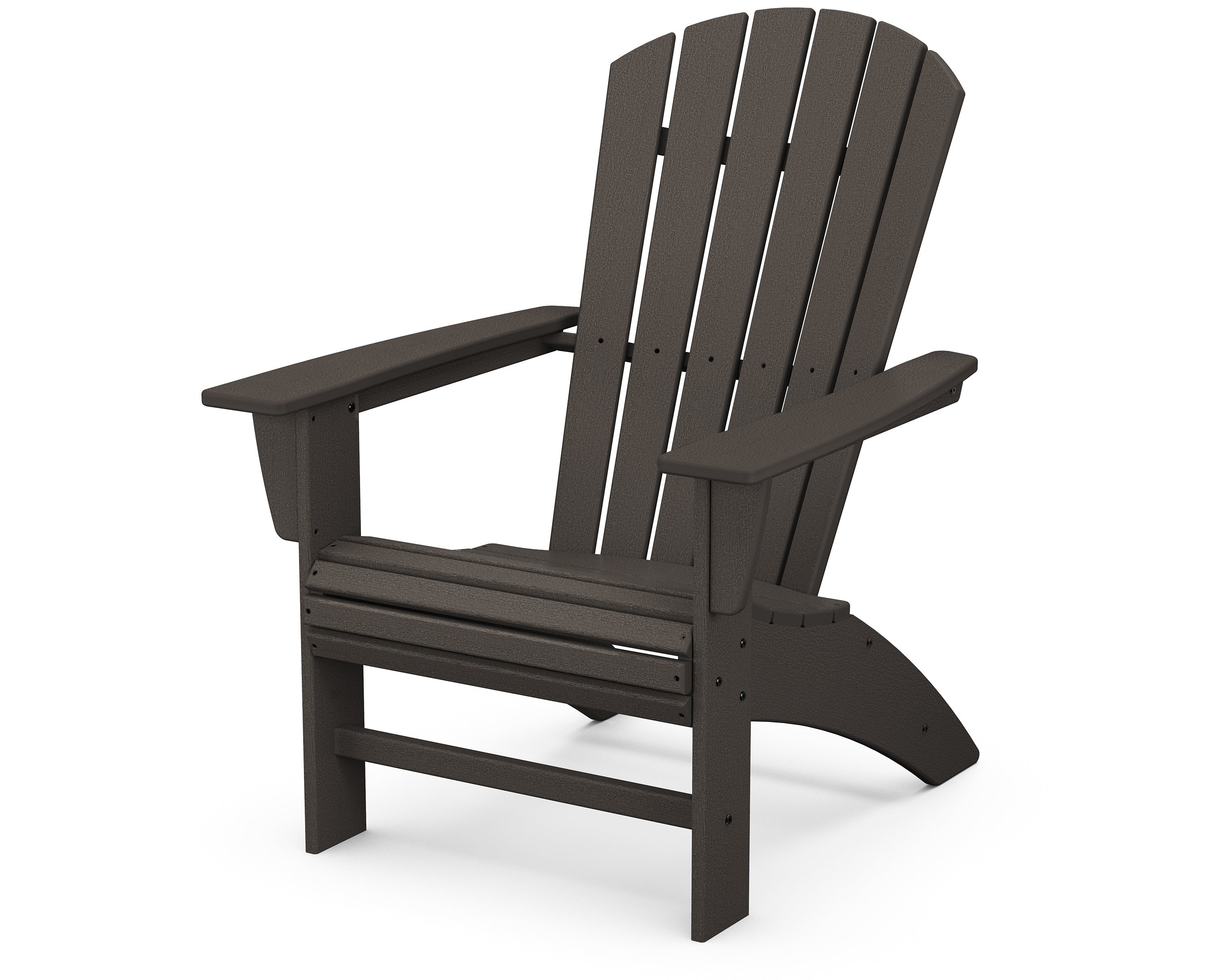 POLYWOOD Nautical Curveback Adirondack Chair in Vintage Coffee