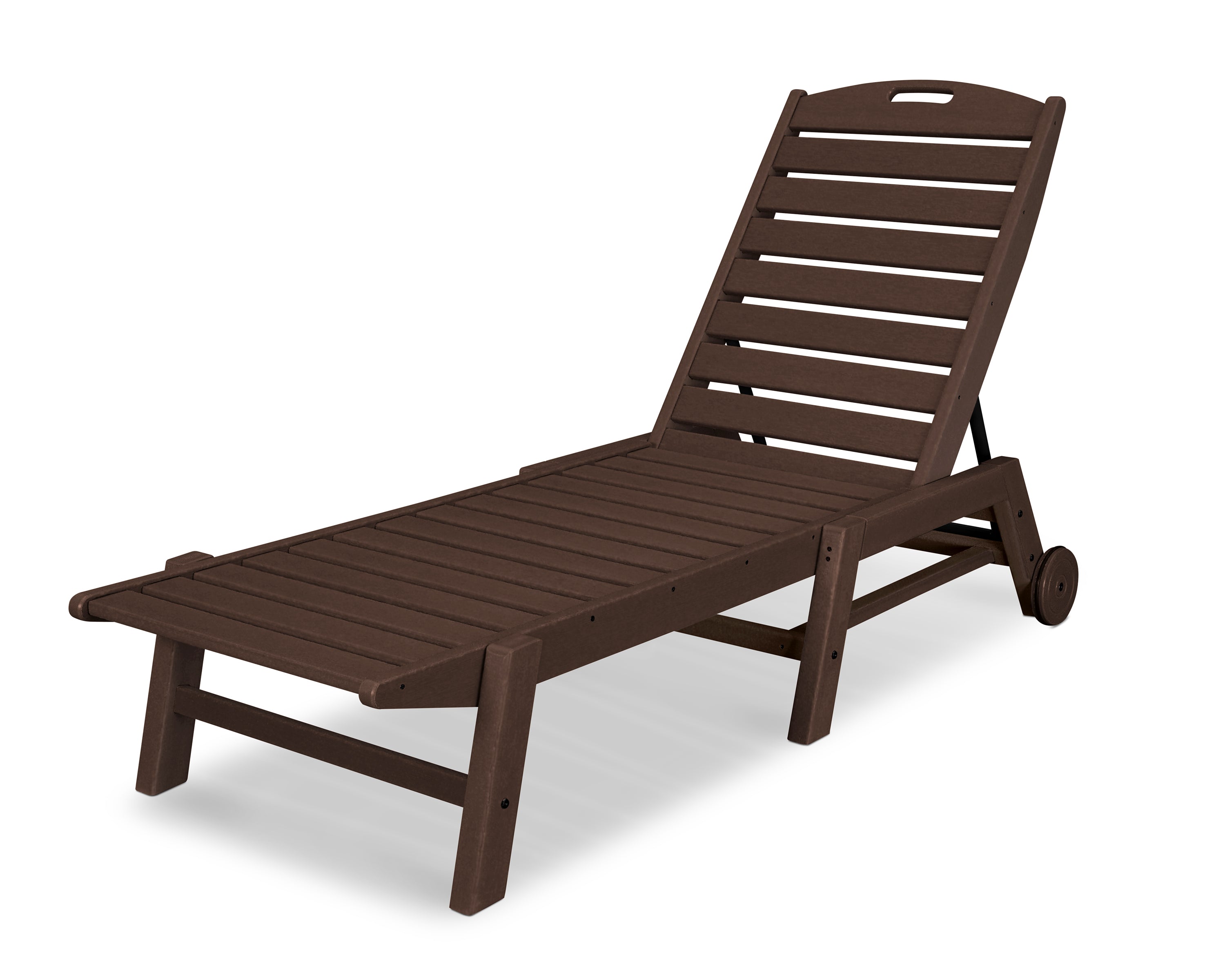 POLYWOOD® Nautical Chaise with Wheels in Mahogany