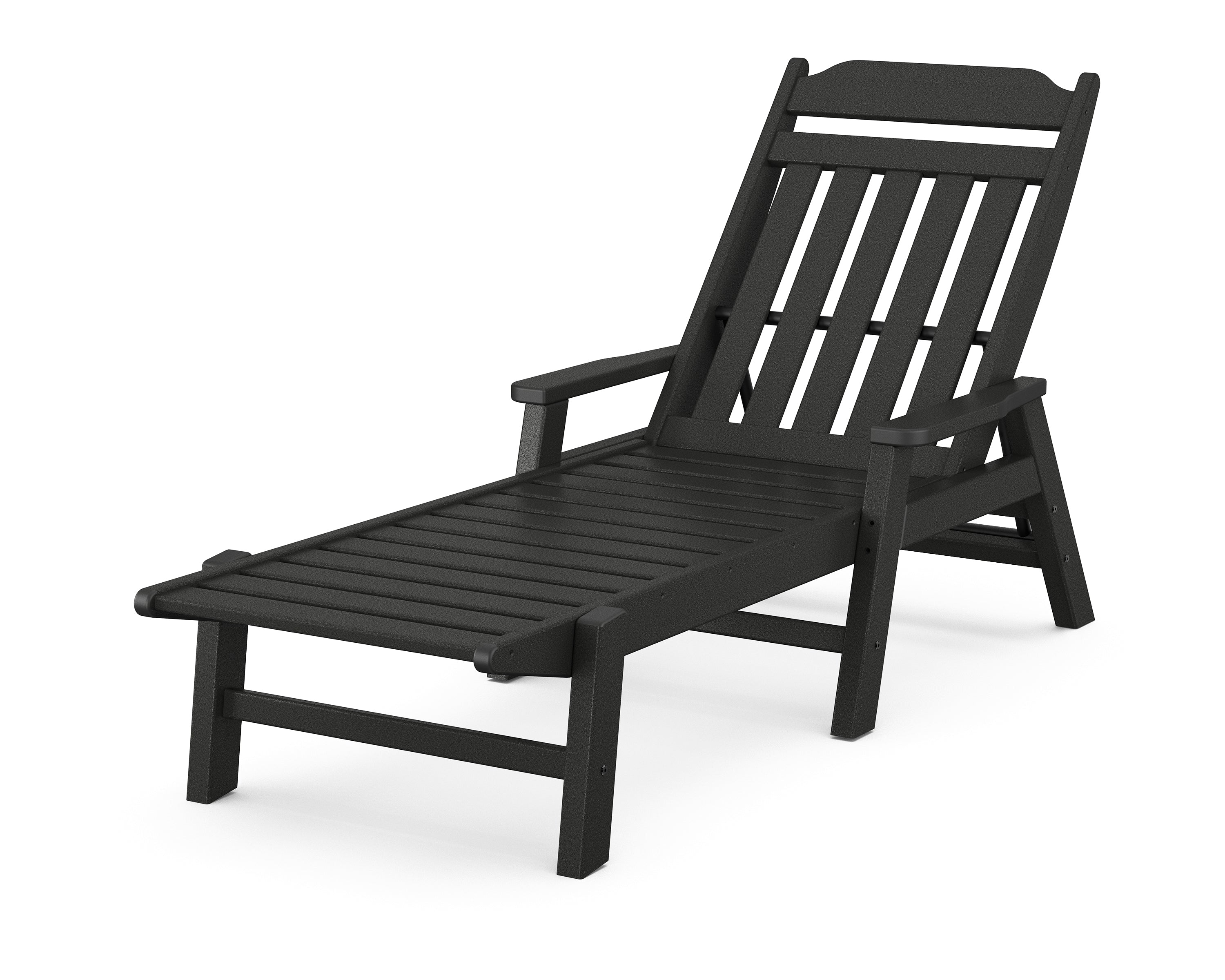 POLYWOOD Country Living Chaise with Arms in Black