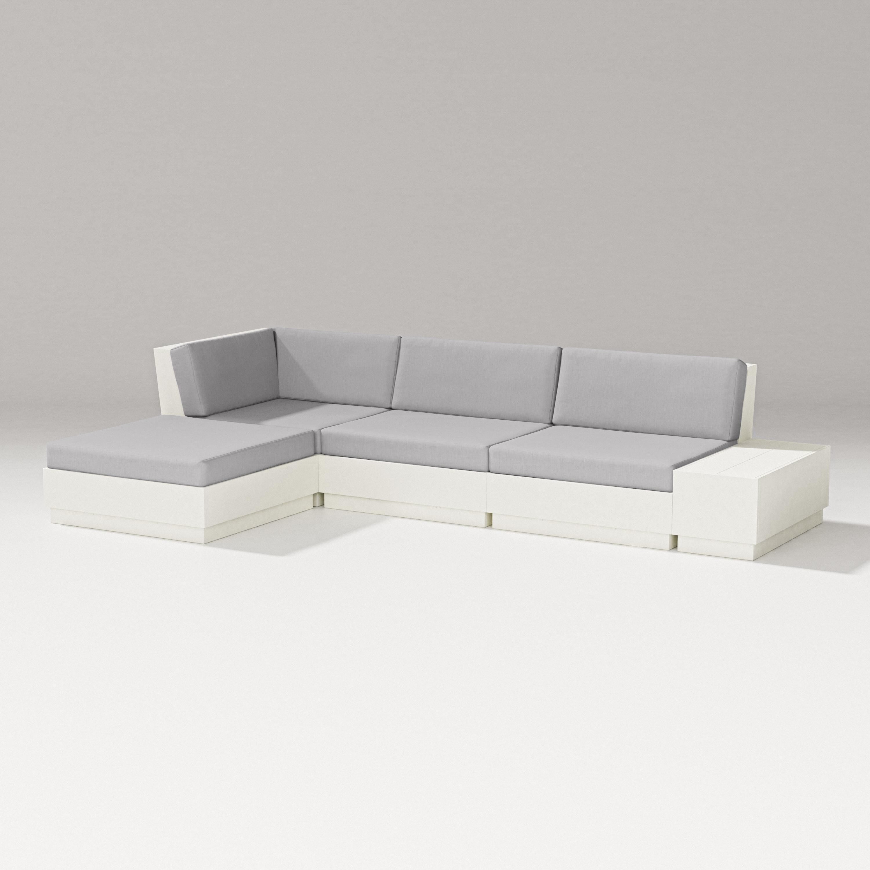 PW Designer Series Elevate Chaise Sectional in Vintage White / Granite