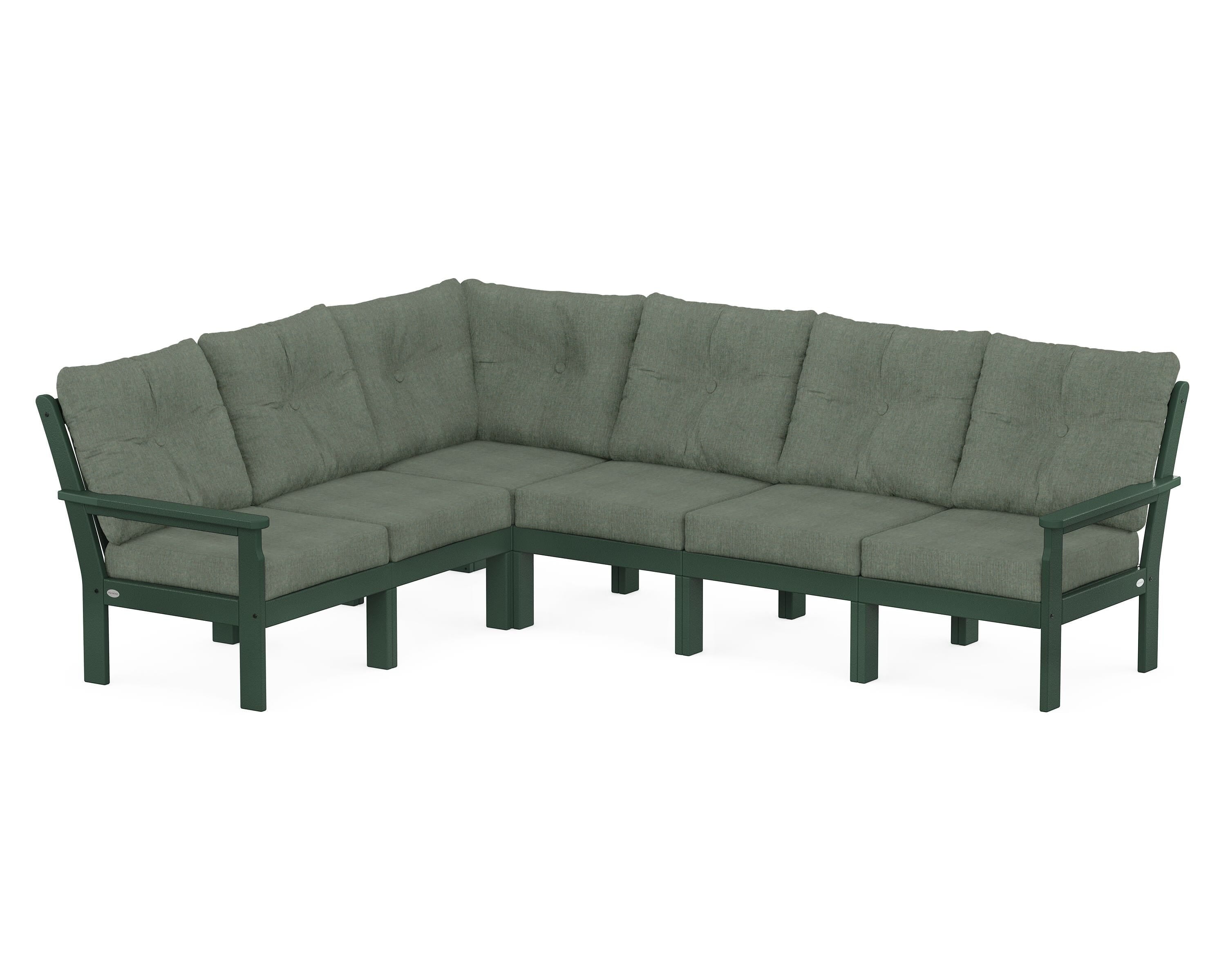 POLYWOOD Vineyard 6-Piece Sectional in Green / Cast Sage