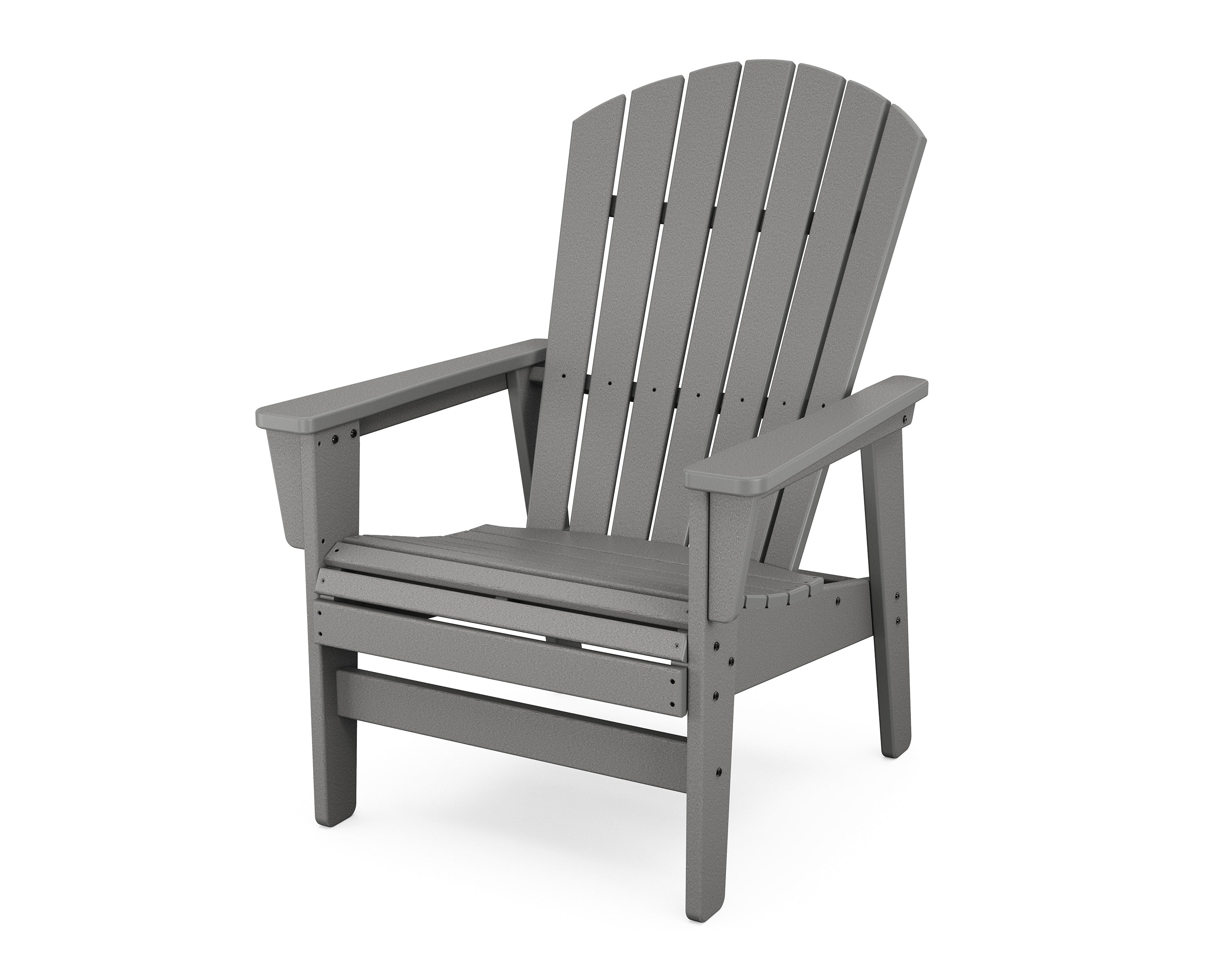 POLYWOOD Nautical Grand Upright Adirondack Chair in Slate Grey