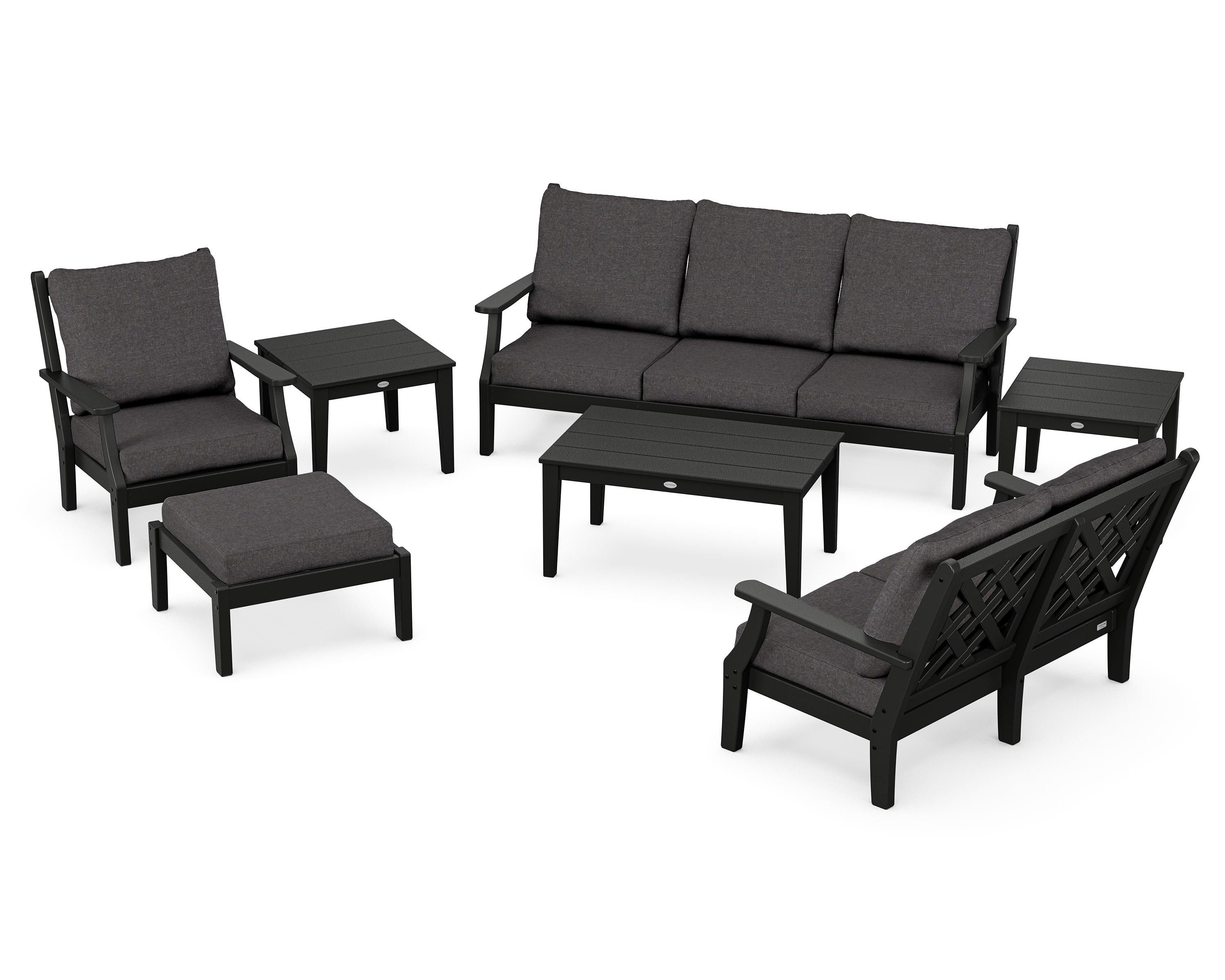 Country Living Wovendale 7-Piece Deep Seating Set in Black / Ash Charcoal