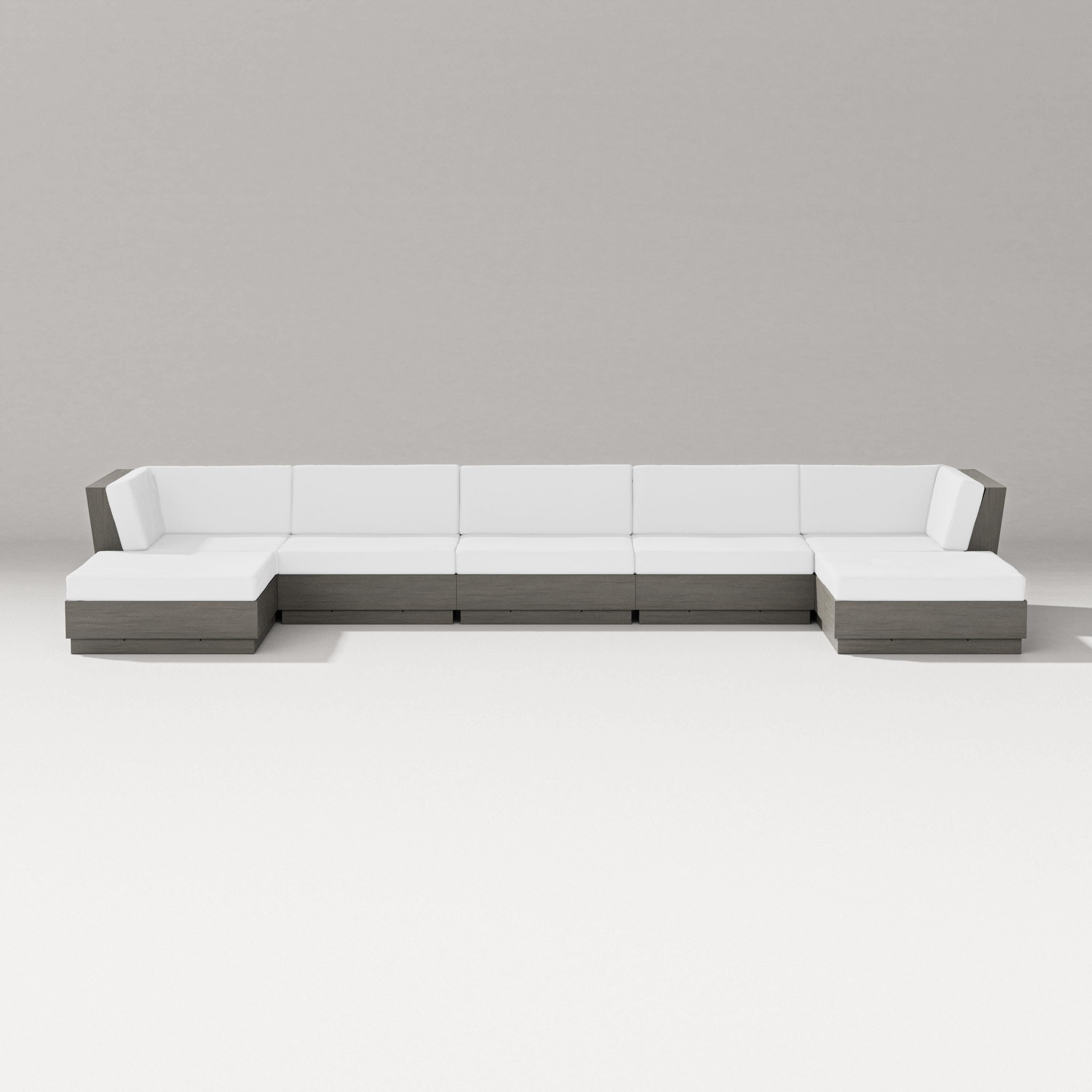 PW Designer Series Elevate 7-Piece Double Chaise Sectional in Driftwood / Natural