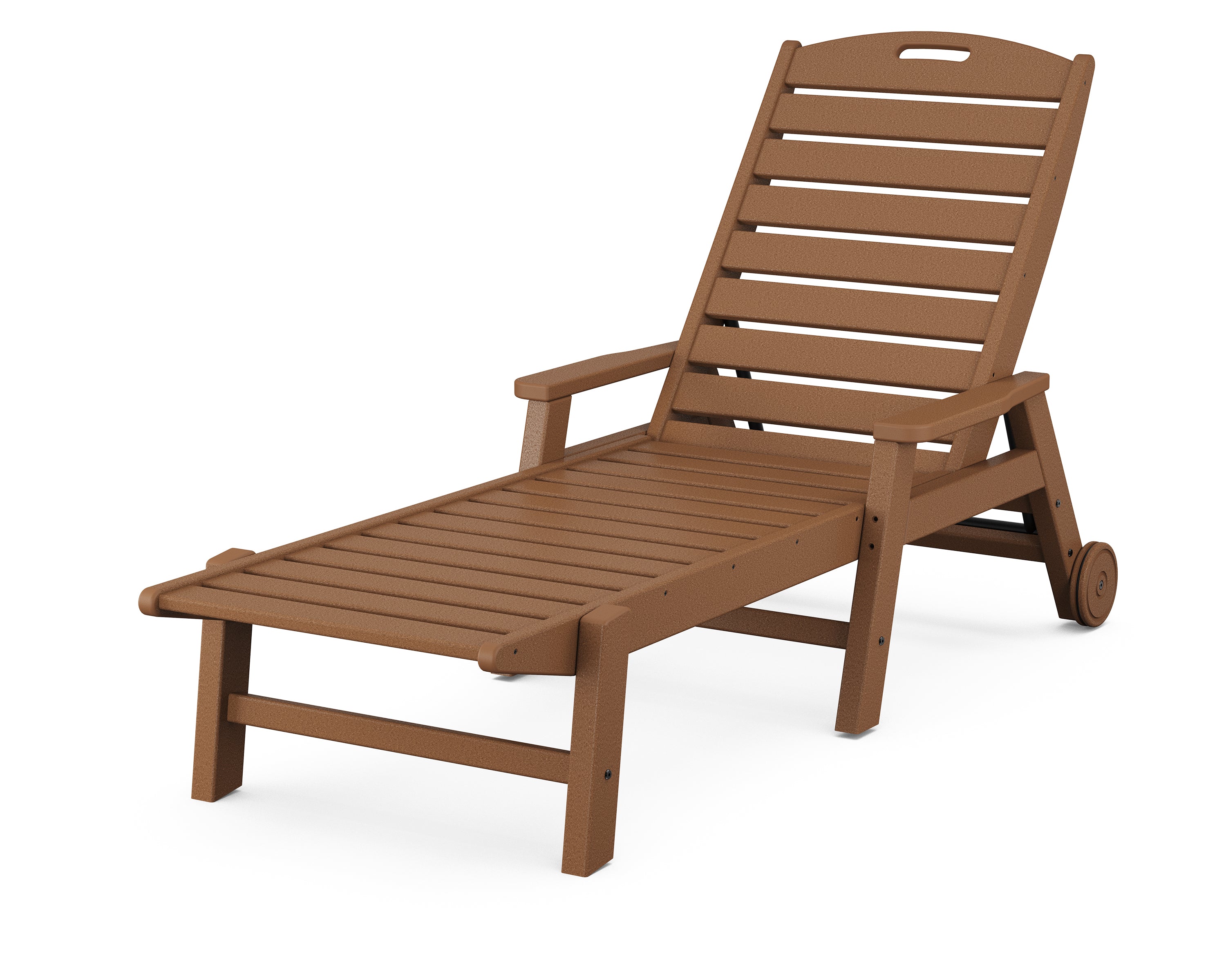 POLYWOOD® Nautical Chaise with Arms & Wheels in Teak