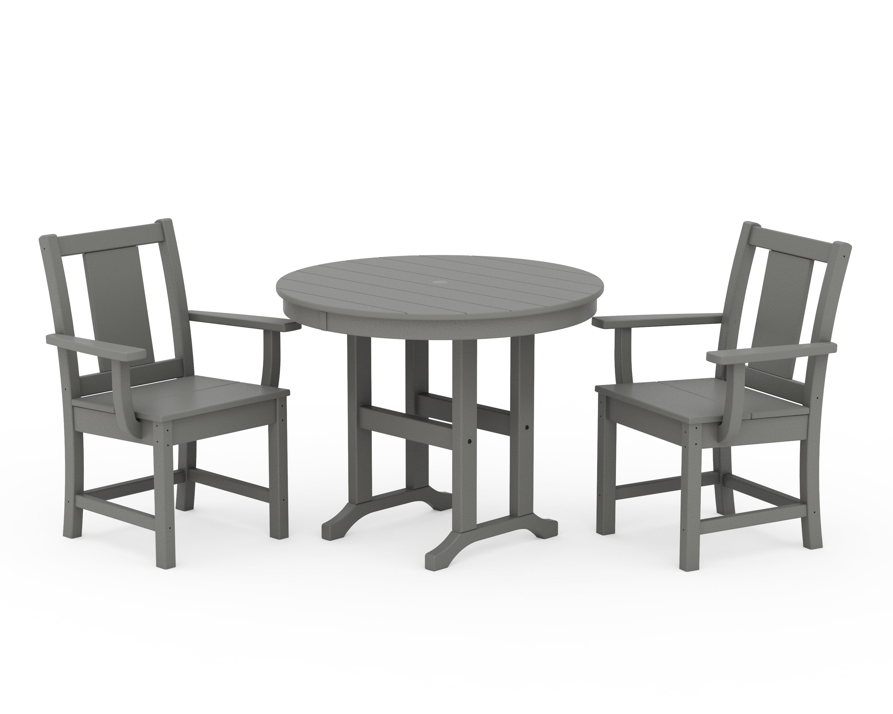 POLYWOOD Prairie 3-Piece Farmhouse Dining Set in Slate Grey