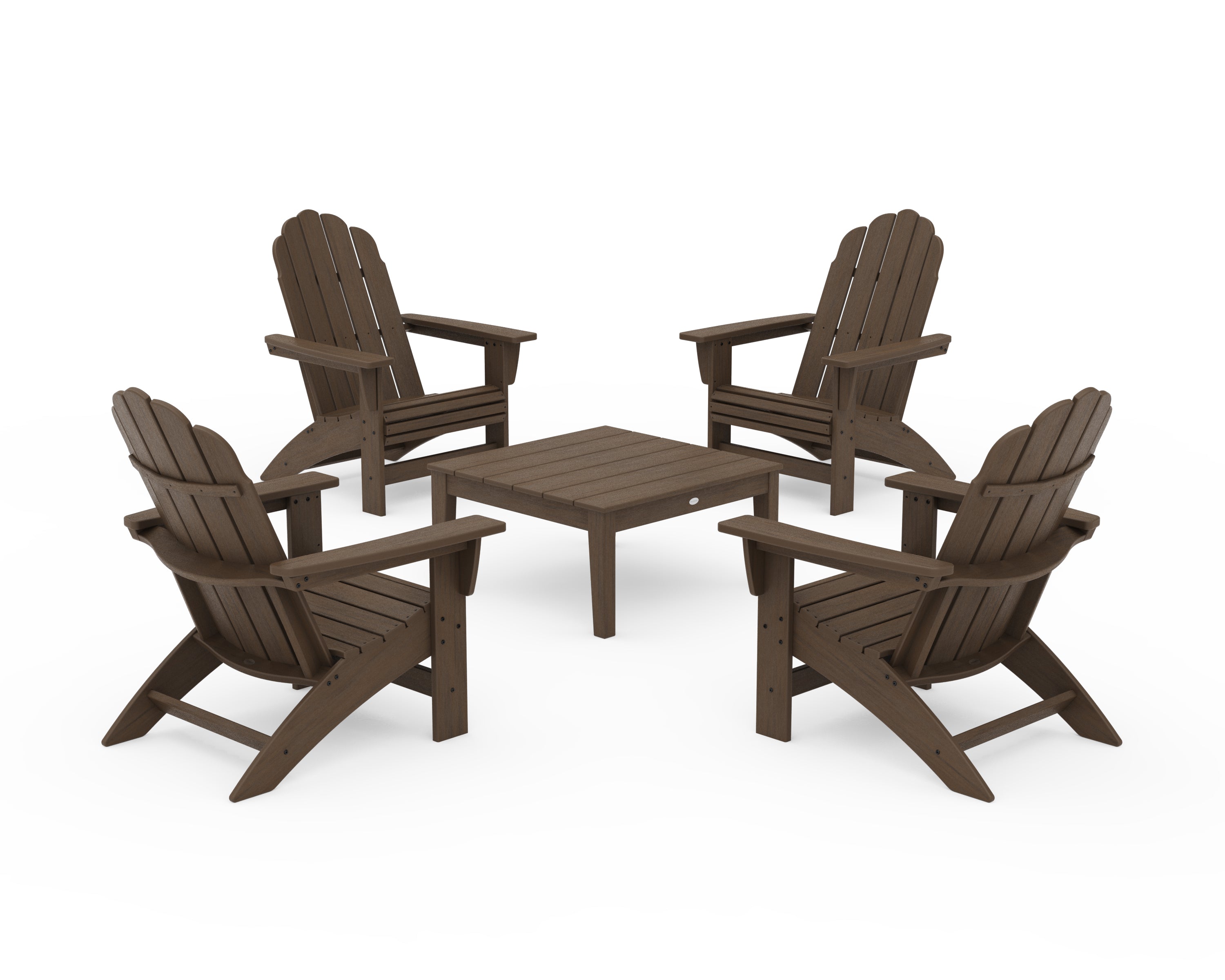 POLYWOOD 5-Piece Vineyard Grand Adirondack Chair Conversation Group in Kona