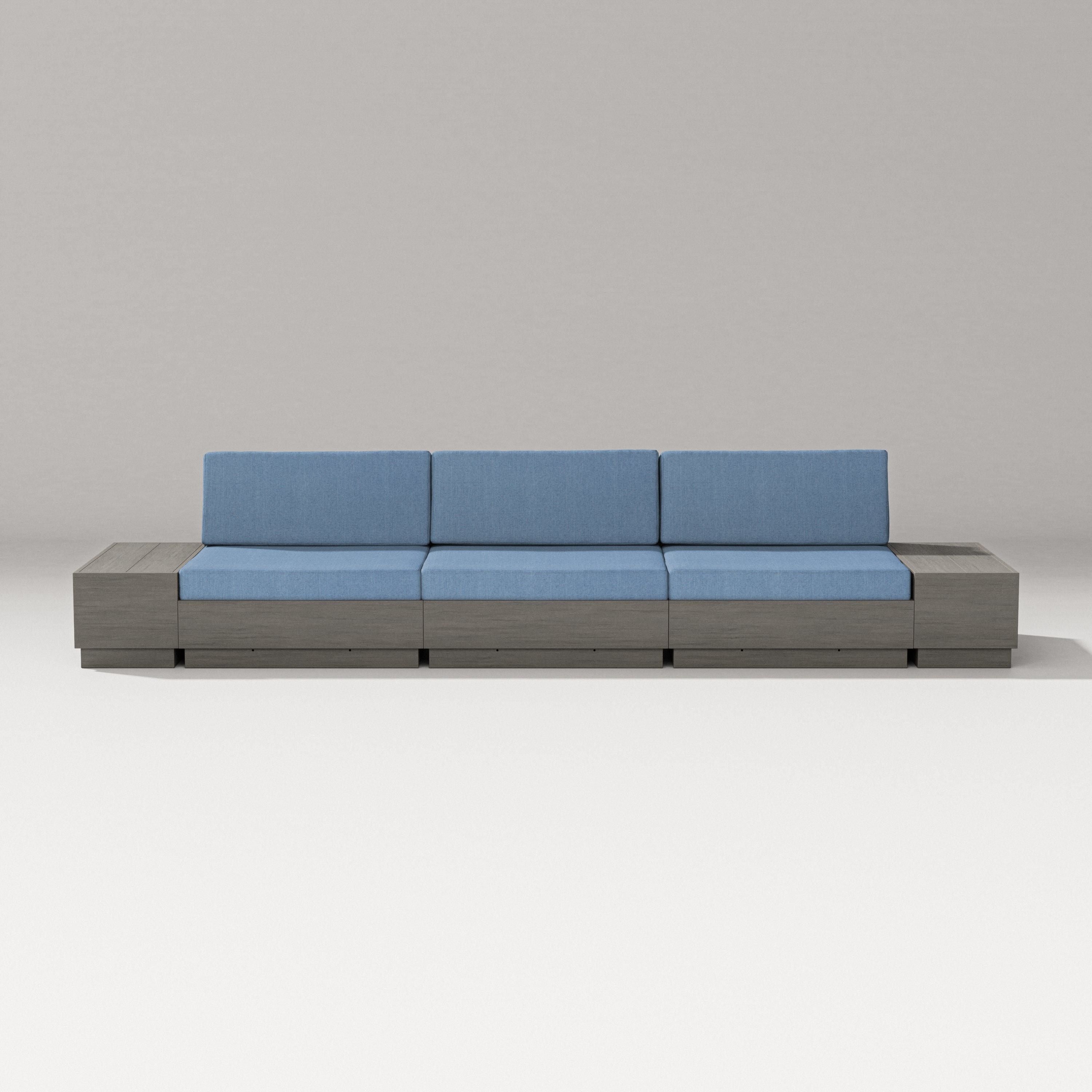 PW Designer Series Elevate Straight Sectional in Driftwood / Sky Blue