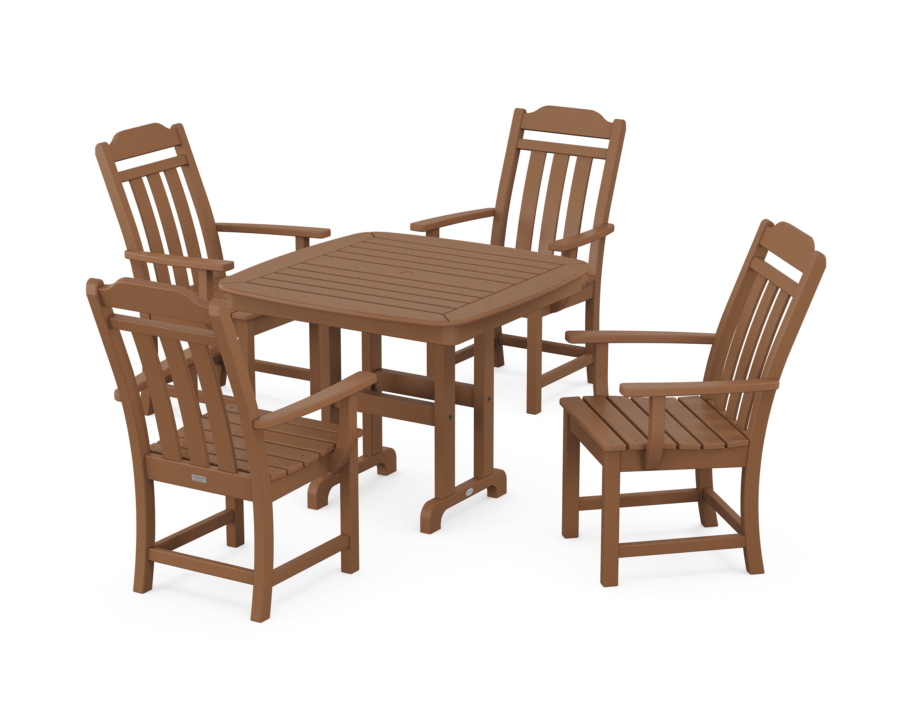 Polywood Country Living 5-Piece Dining Set in Teak