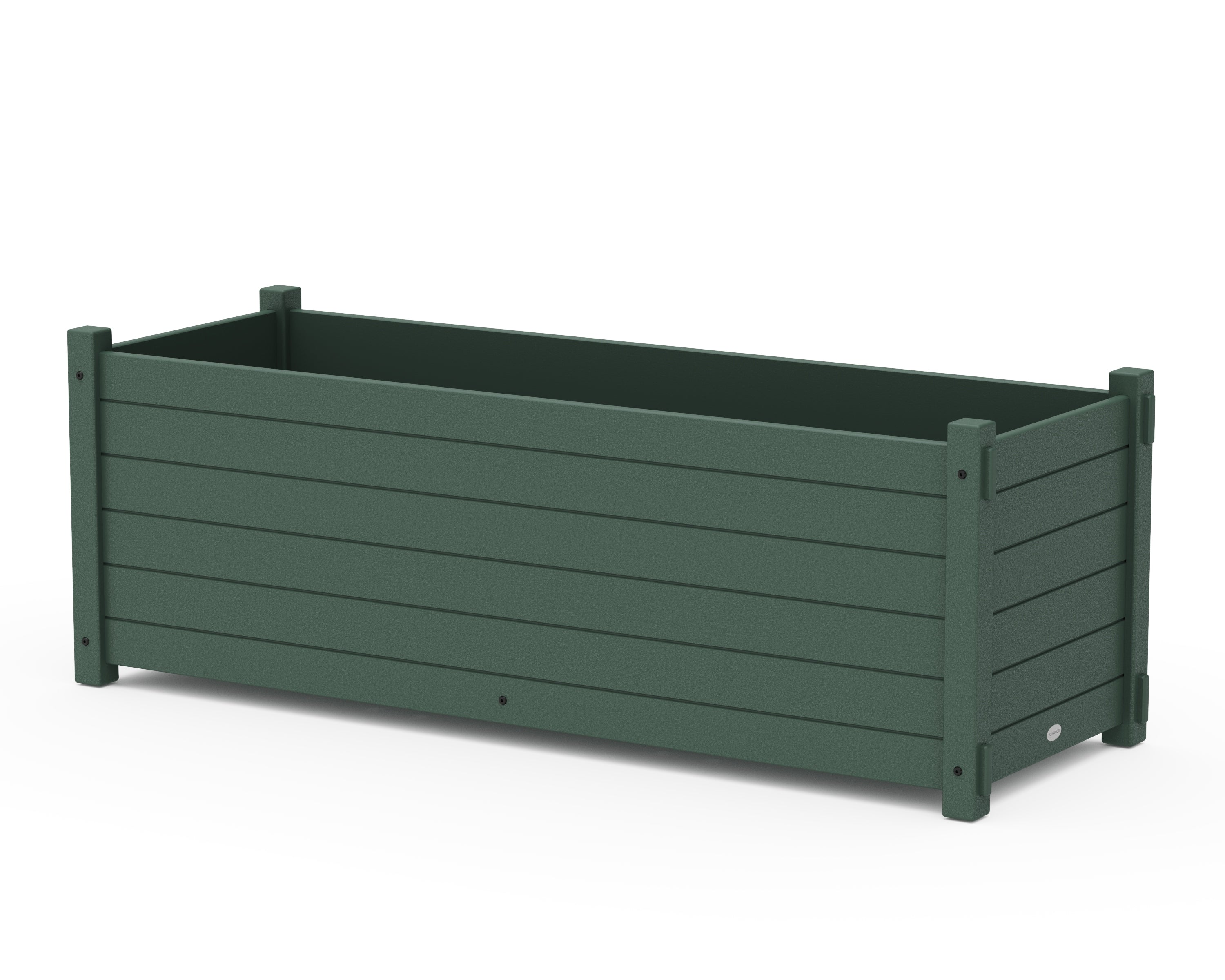 POLYWOOD Nautical Large Rectangle Triple Planter Box in Green