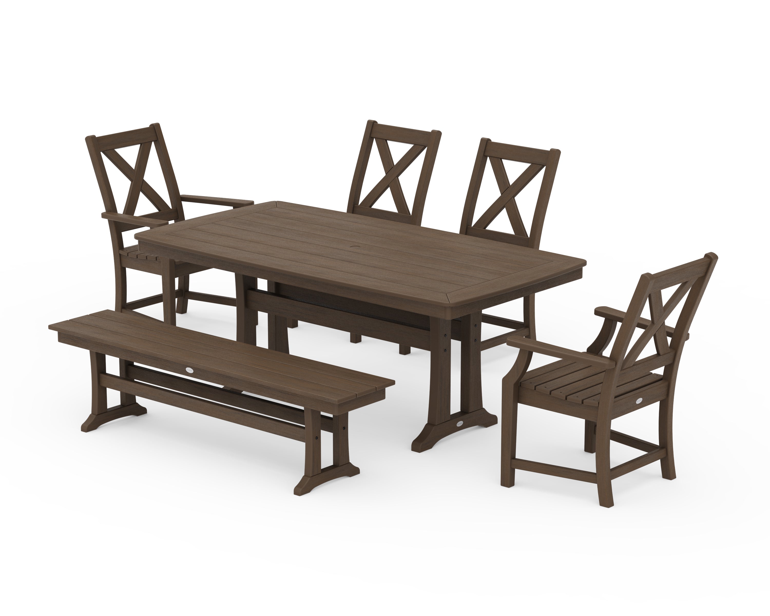 POLYWOOD Braxton 6-Piece Dining Set with Trestle Legs in Kona