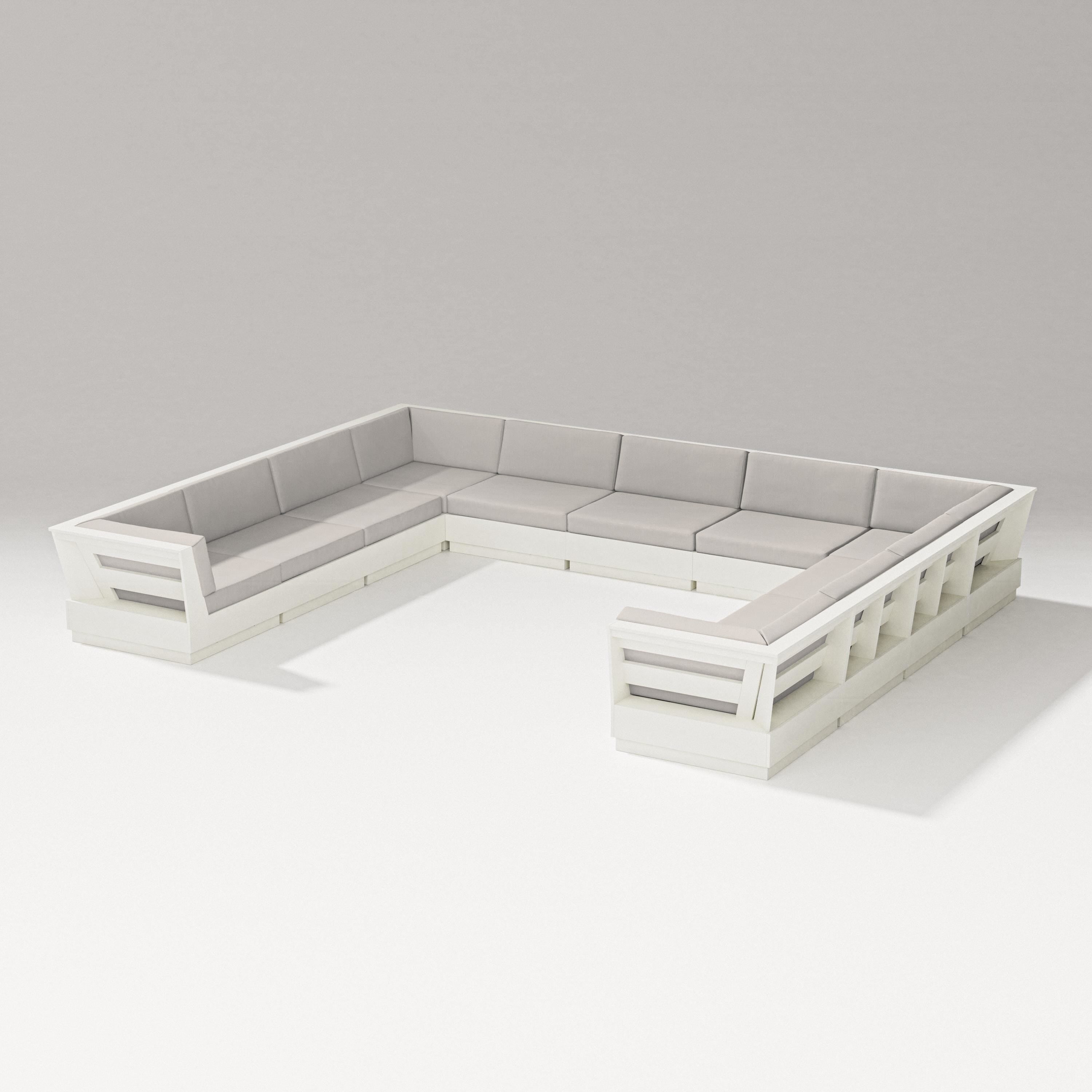 PW Designer Series Elevate Large U-Shaped Sectional in Vintage White / Cast Ash