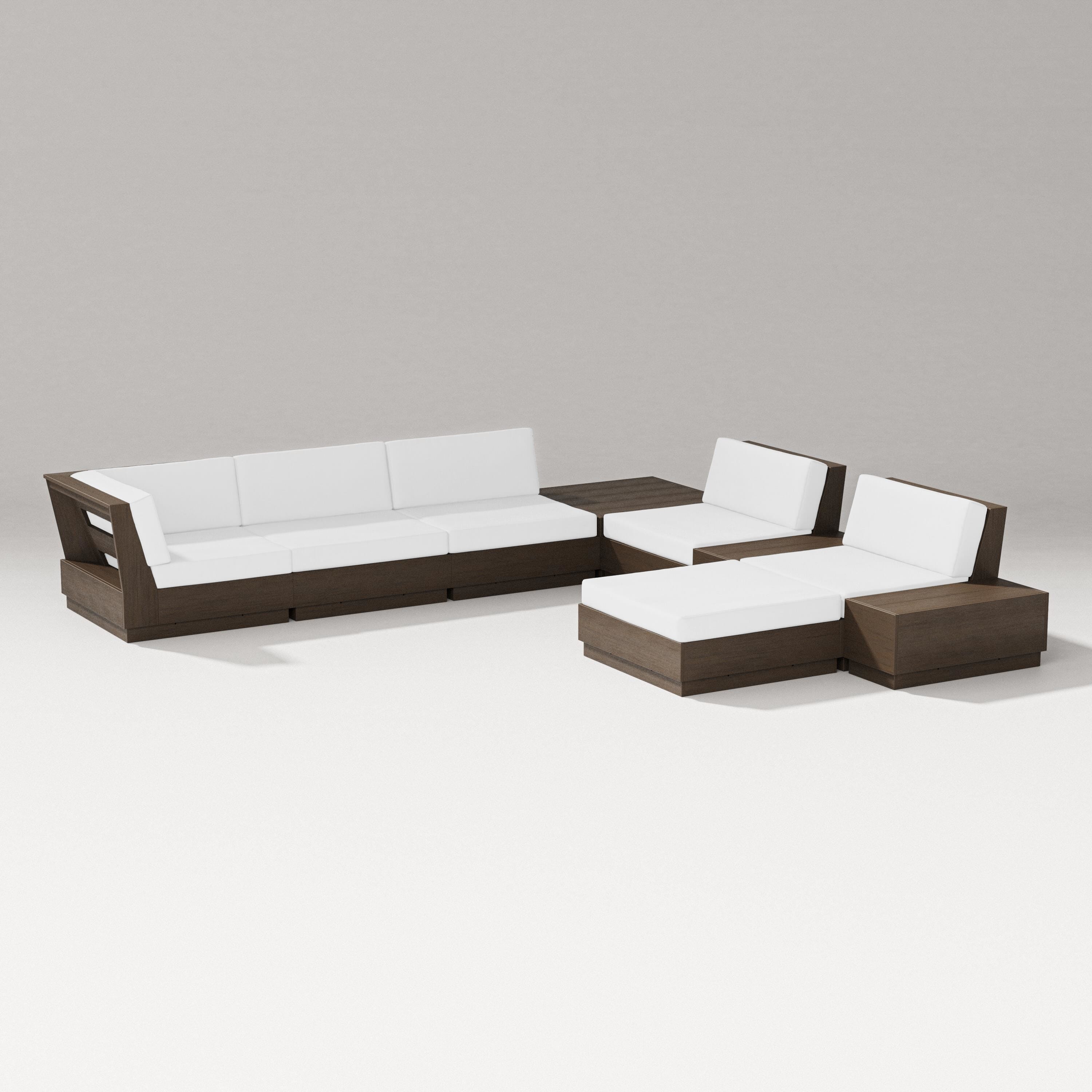 PW Designer Series Elevate 9-Piece Conversation Sectional in Kona / Natural