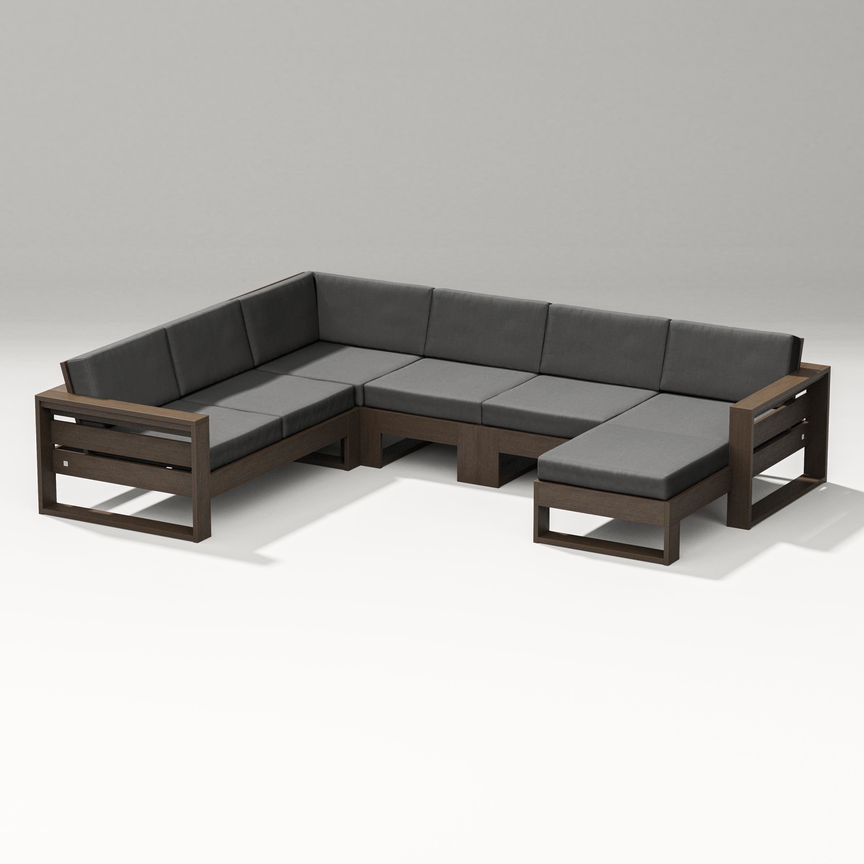 PW Designer Series Latitude Corner Sectional with Right Chaise in Kona / Spectrum Carbon