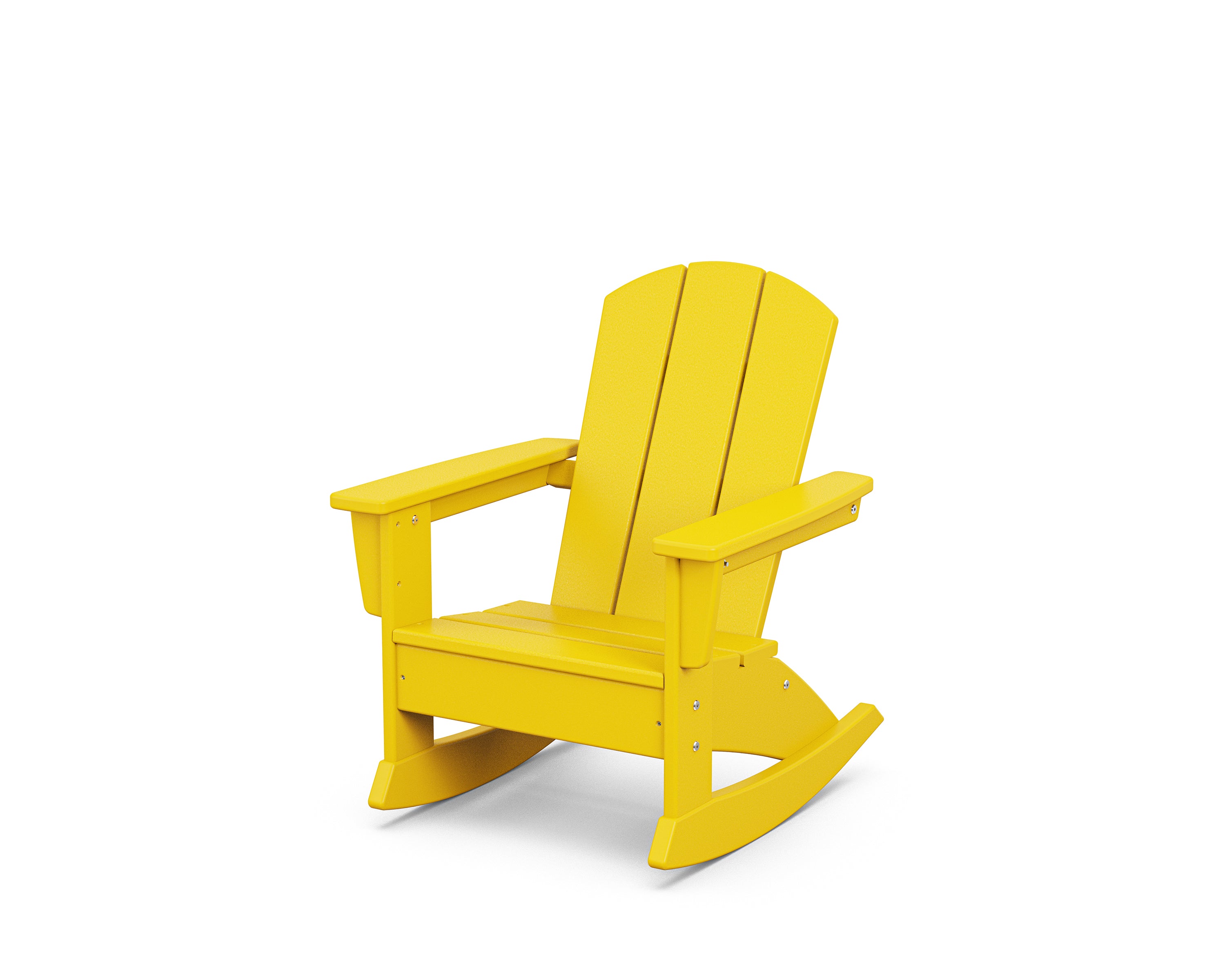 POLYWOOD Kids Nautical Adirondack Rocking Chair in Lemon