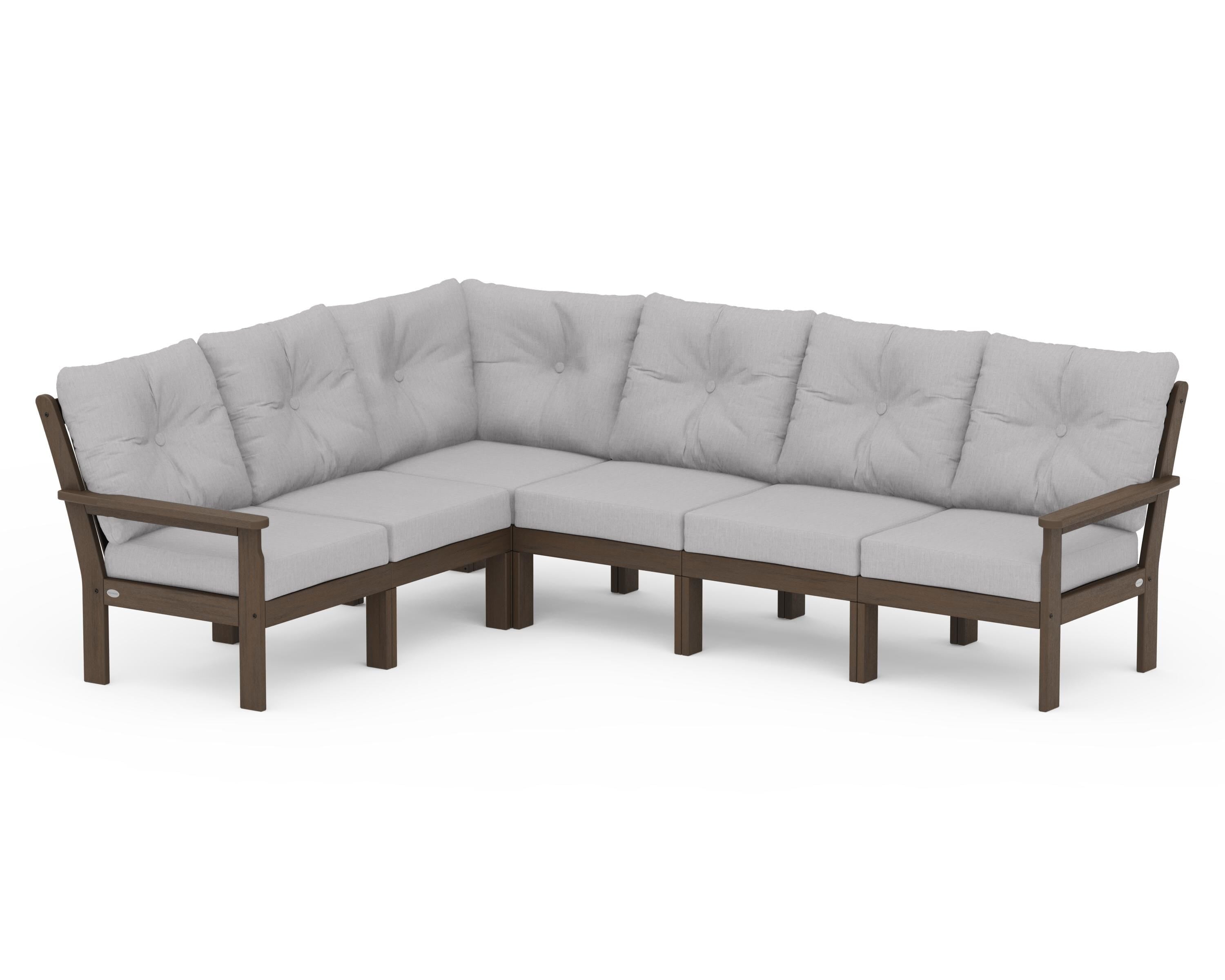 POLYWOOD Vineyard 6-Piece Sectional in Kona / Granite
