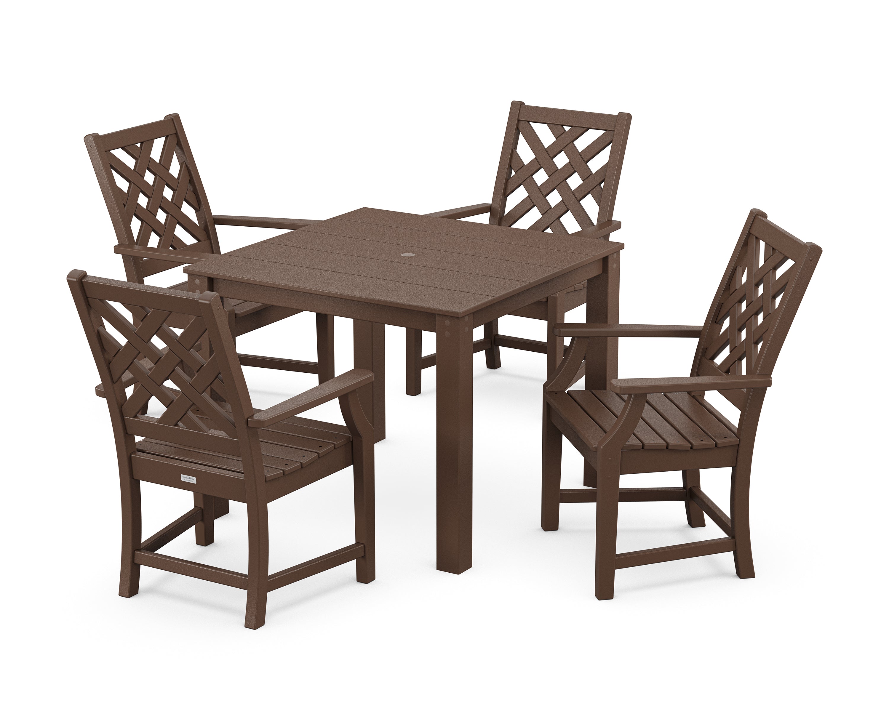 Country Living Wovendale 5-Piece Parsons Dining Set in Mahogany