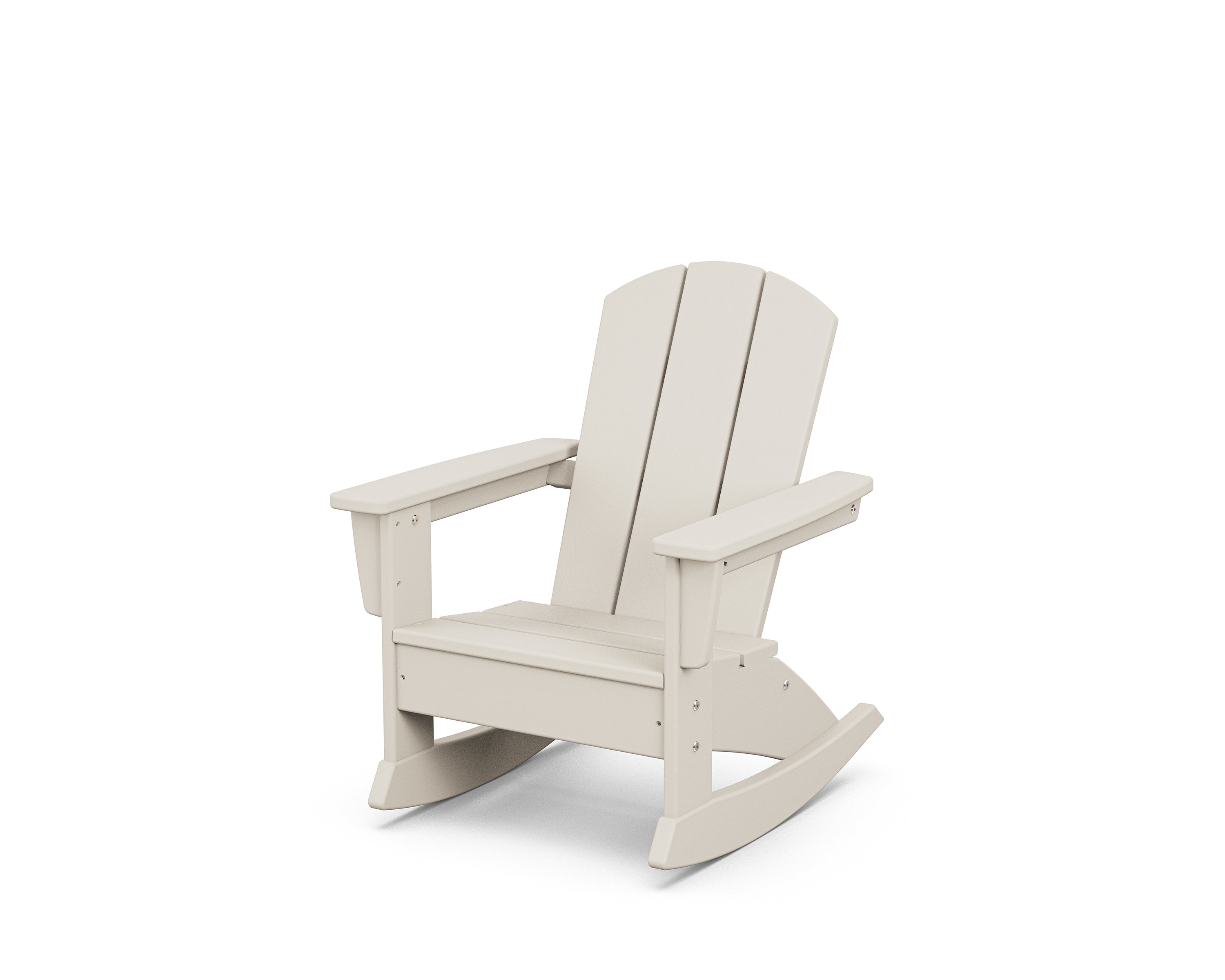 POLYWOOD Kids Nautical Adirondack Rocking Chair in Sand