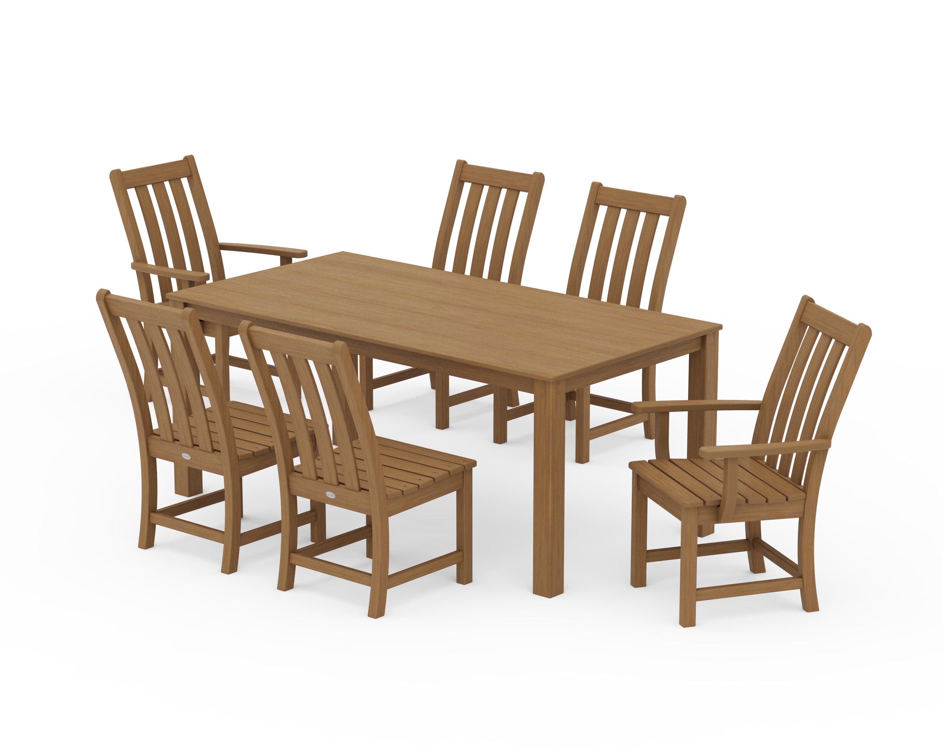 POLYWOOD Vineyard 7-Piece Parsons Dining Set in Natural
